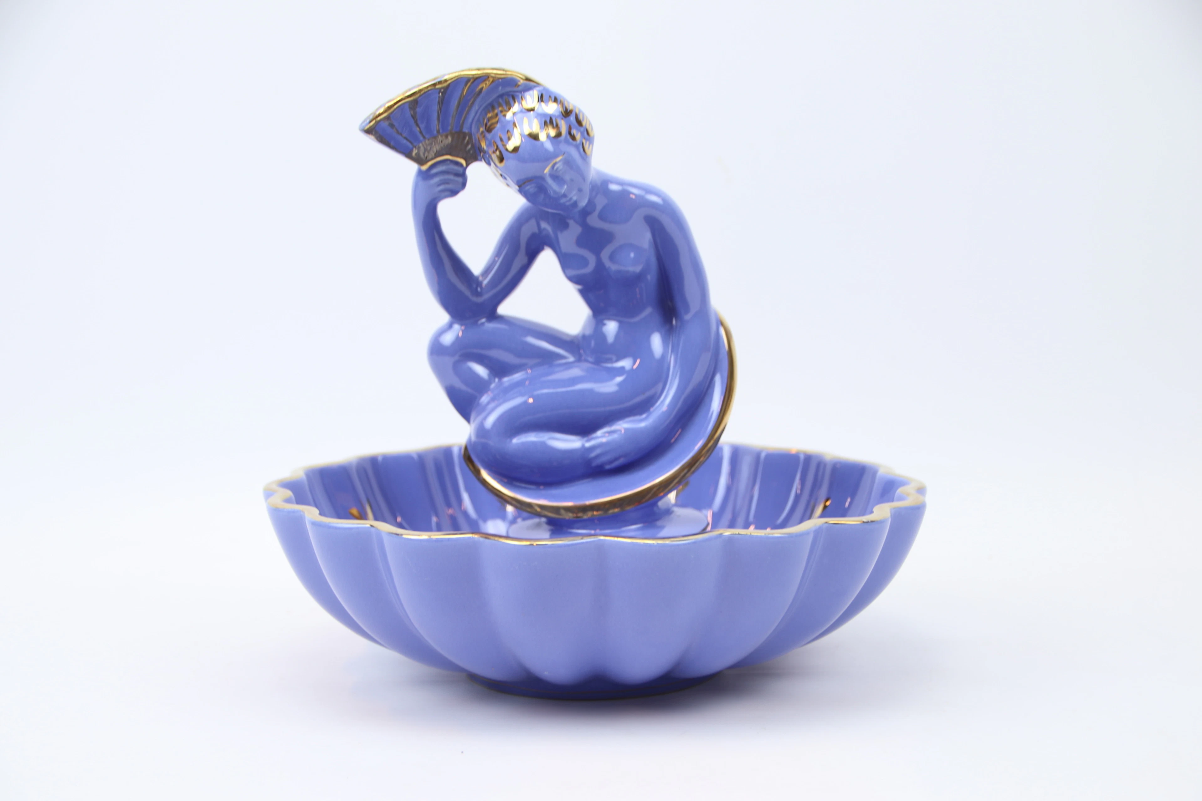 Arthur Percy, 2-piece porcelain flower essay, "Sapphire", Gefle/Upsala-Ekeby