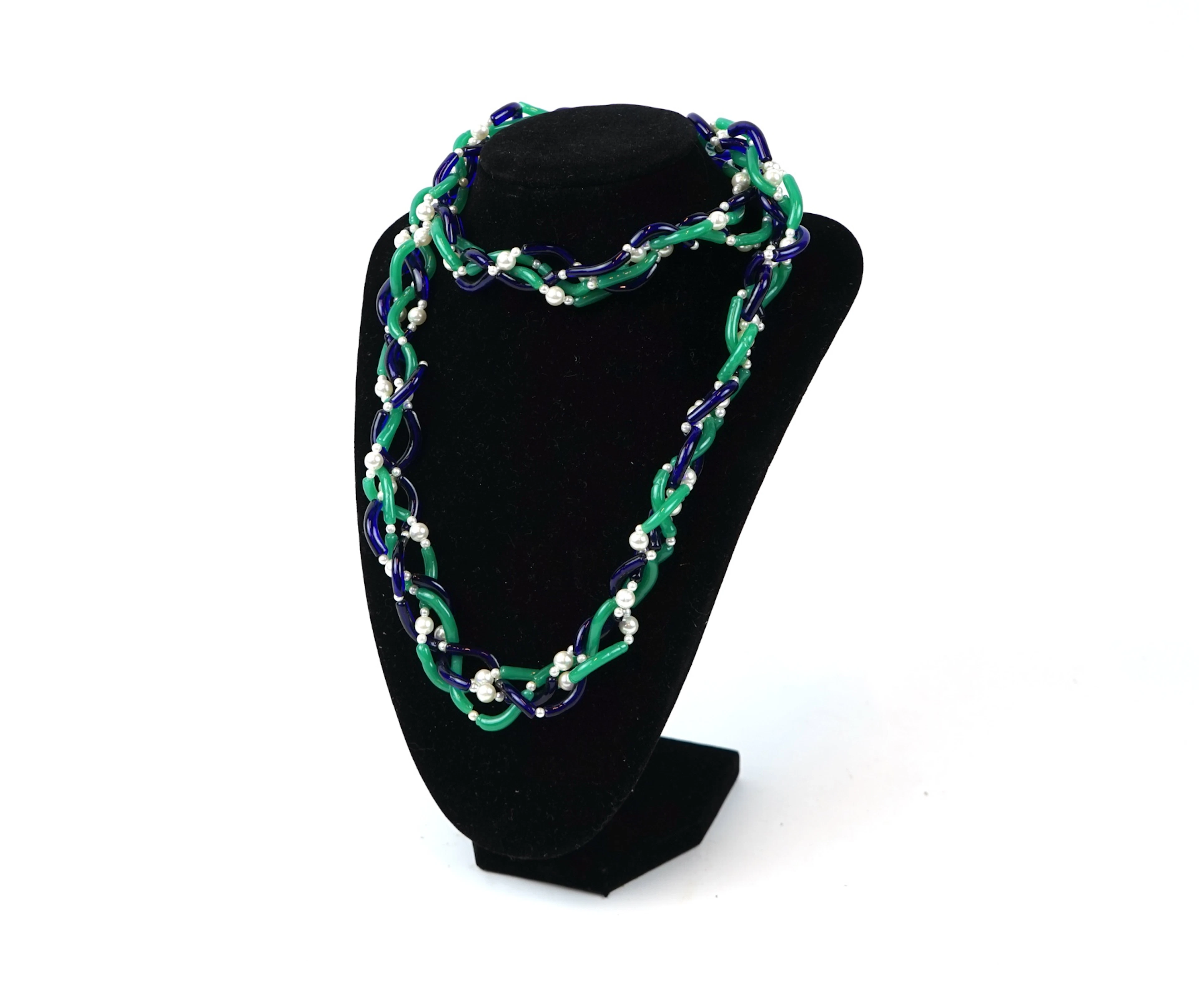 Collar, vidrio Murano soplado a mano y perlas, Arquímede Seguso para Chanel.