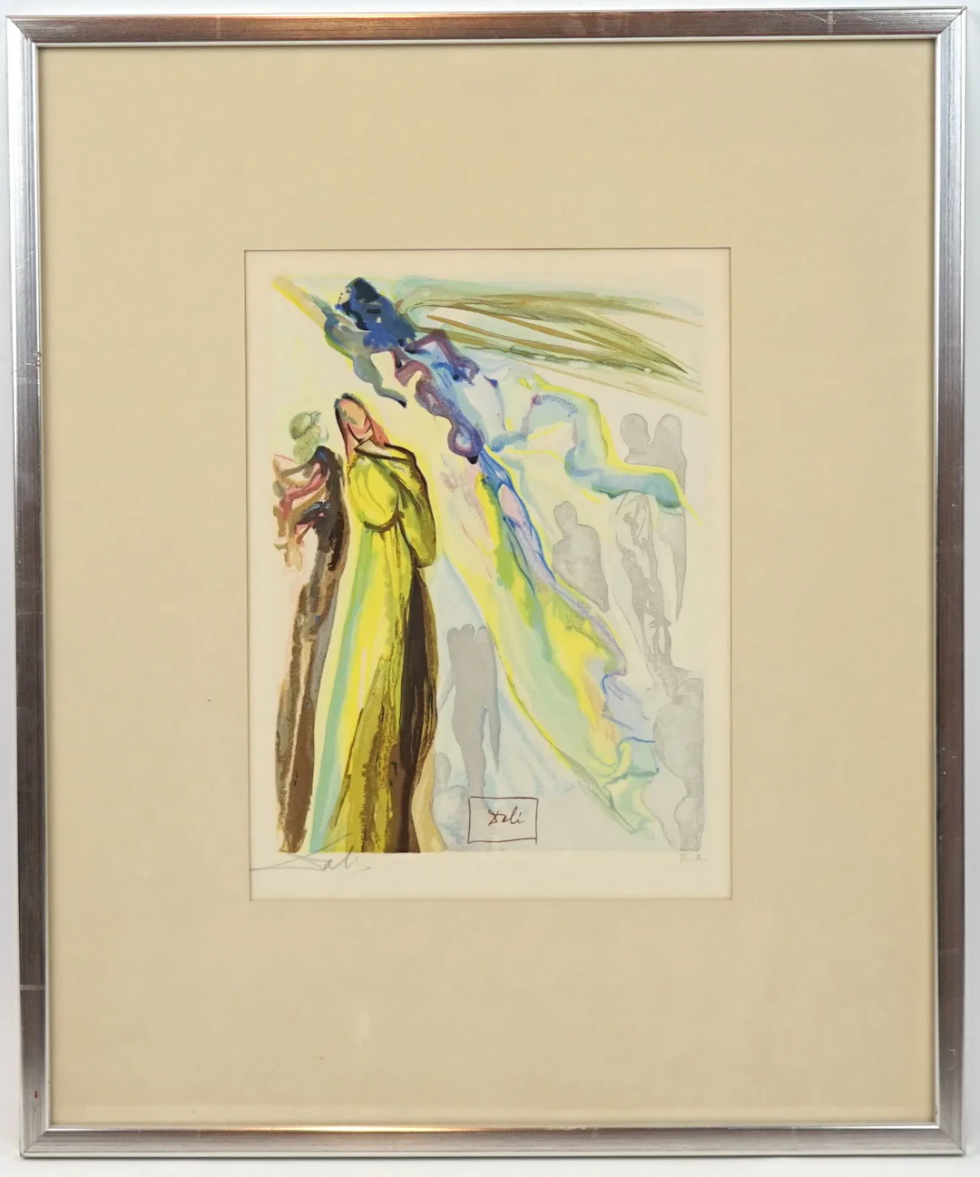 Salvador Dalí, xilografía a color E.A., ilustración de La divina de Dante