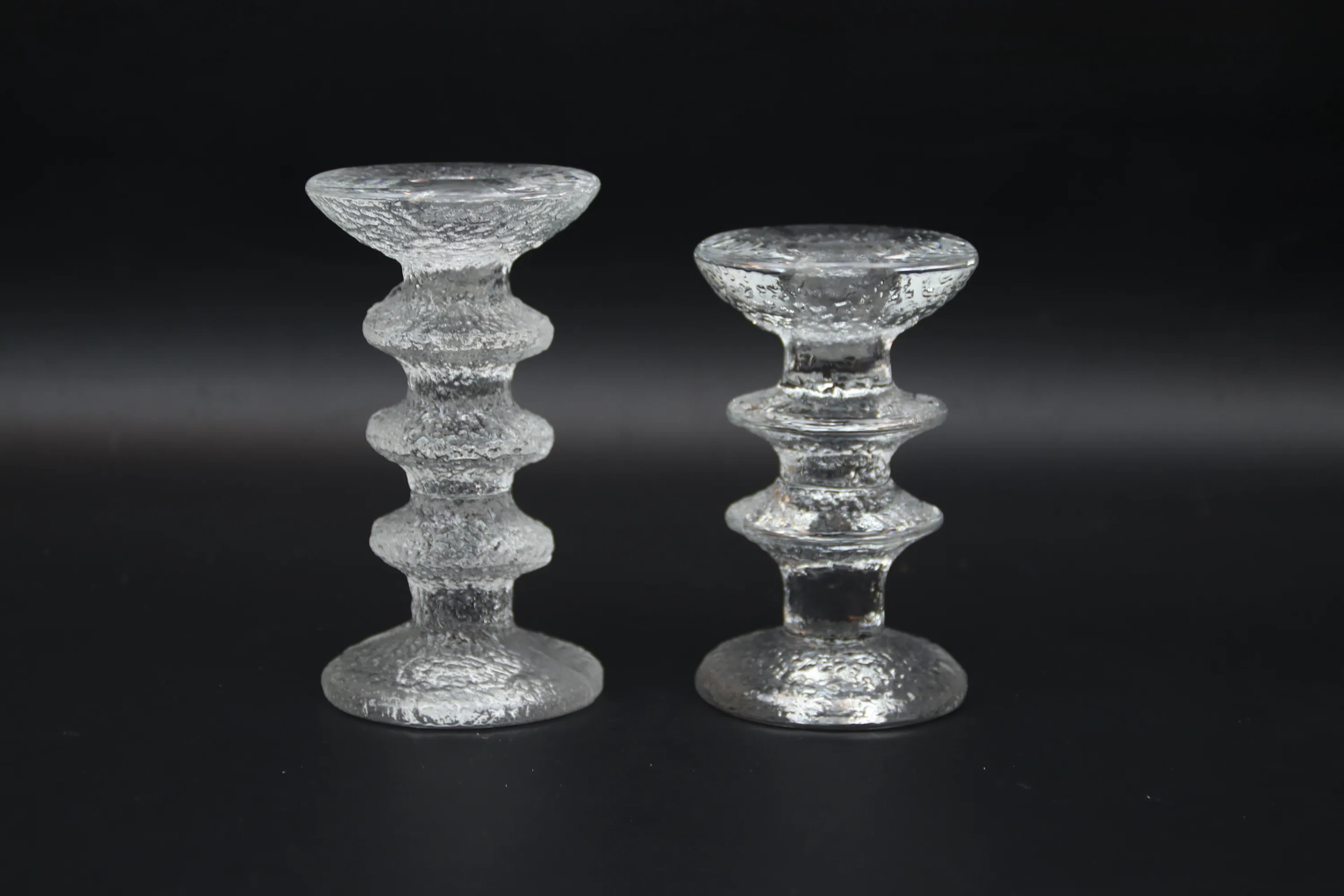 Timo Sarpaneva, un candelabro di vetro, 2 pezzi, Festivo, Ittala.