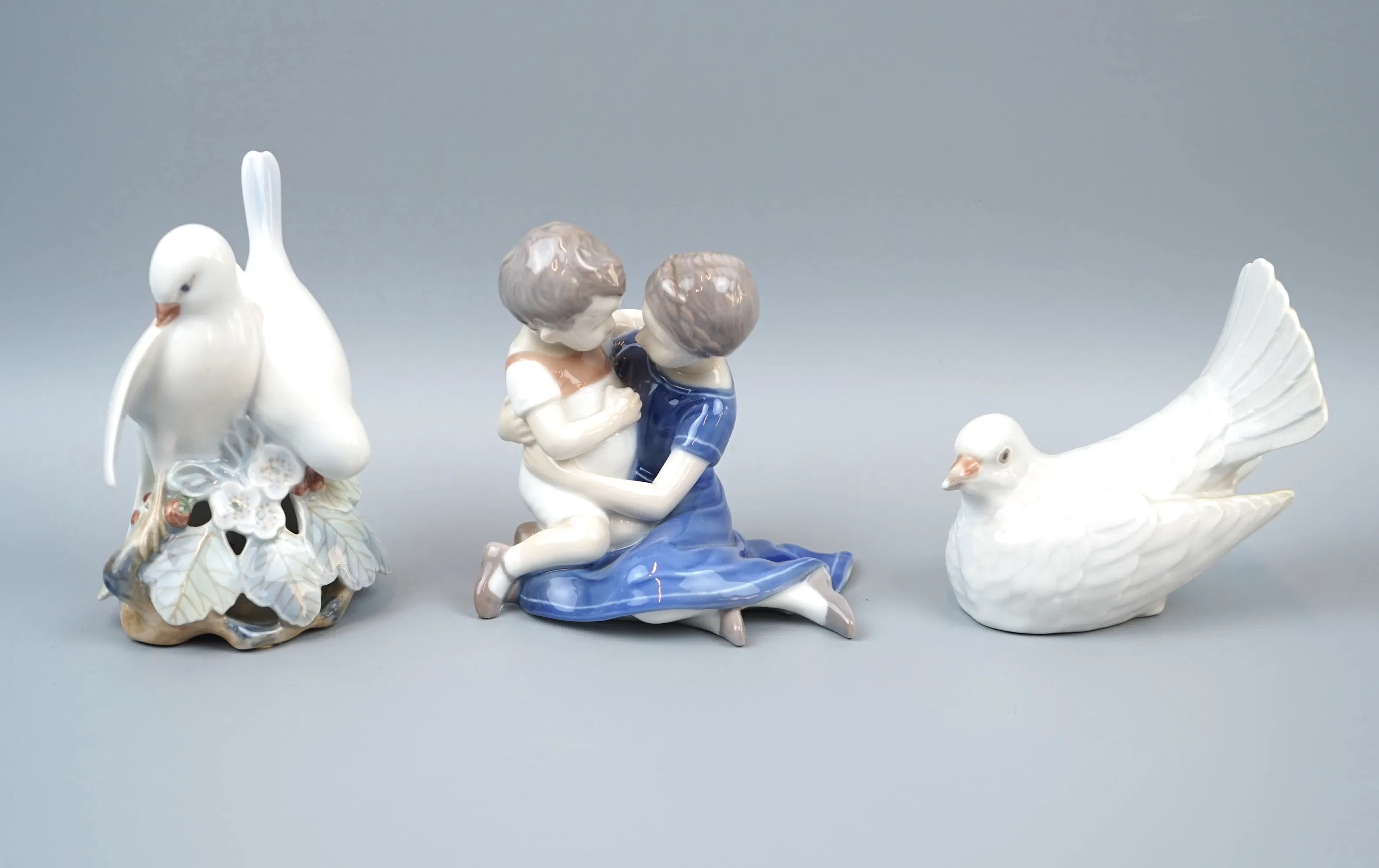 Figuriner, 3 st, porslin, Royal Copenhagen och Bing&Gröndahl.