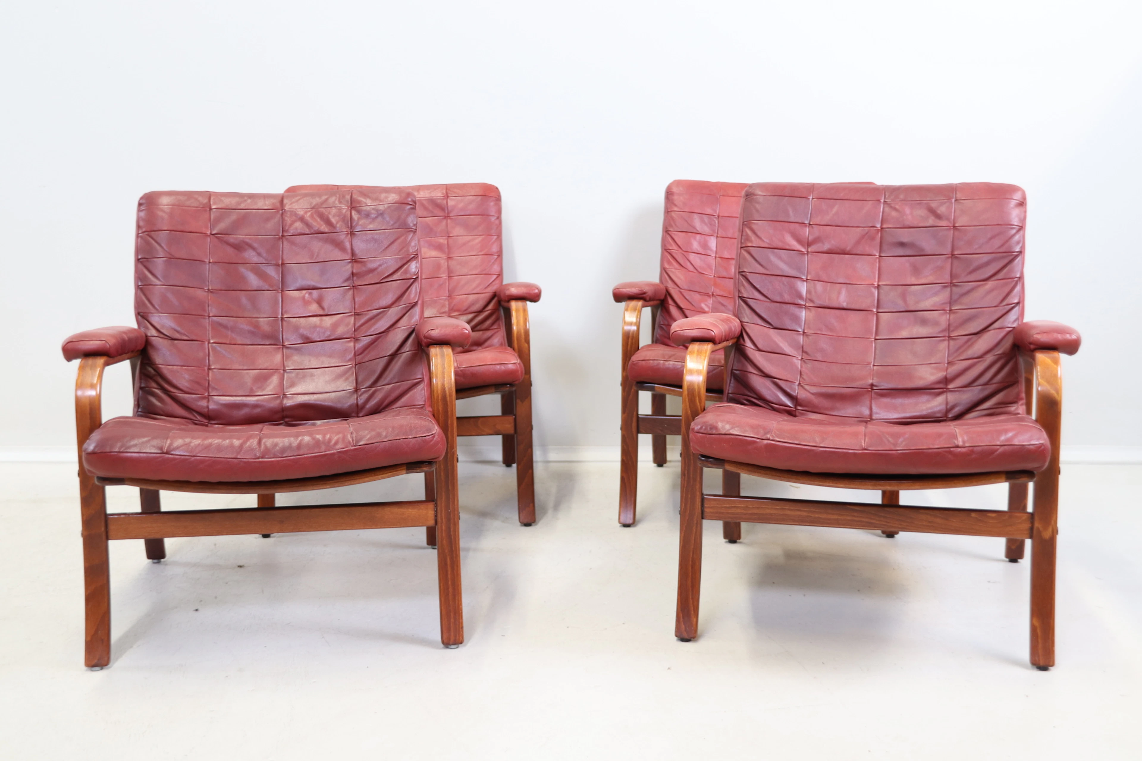 Sessel, 4 Stück, Holz/Leder, Göte Möbler, Nässjö.