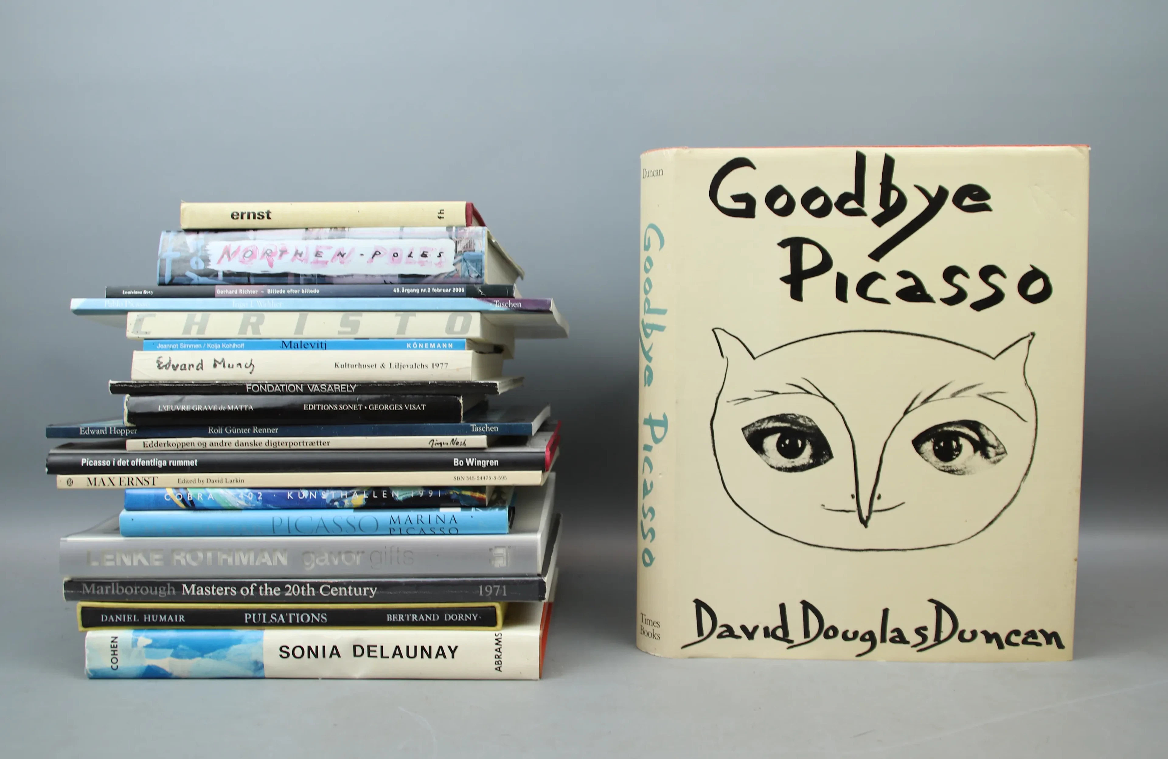 Libri d'arte, artisti internazionali, tra cui Christo ed Edvard Munch.