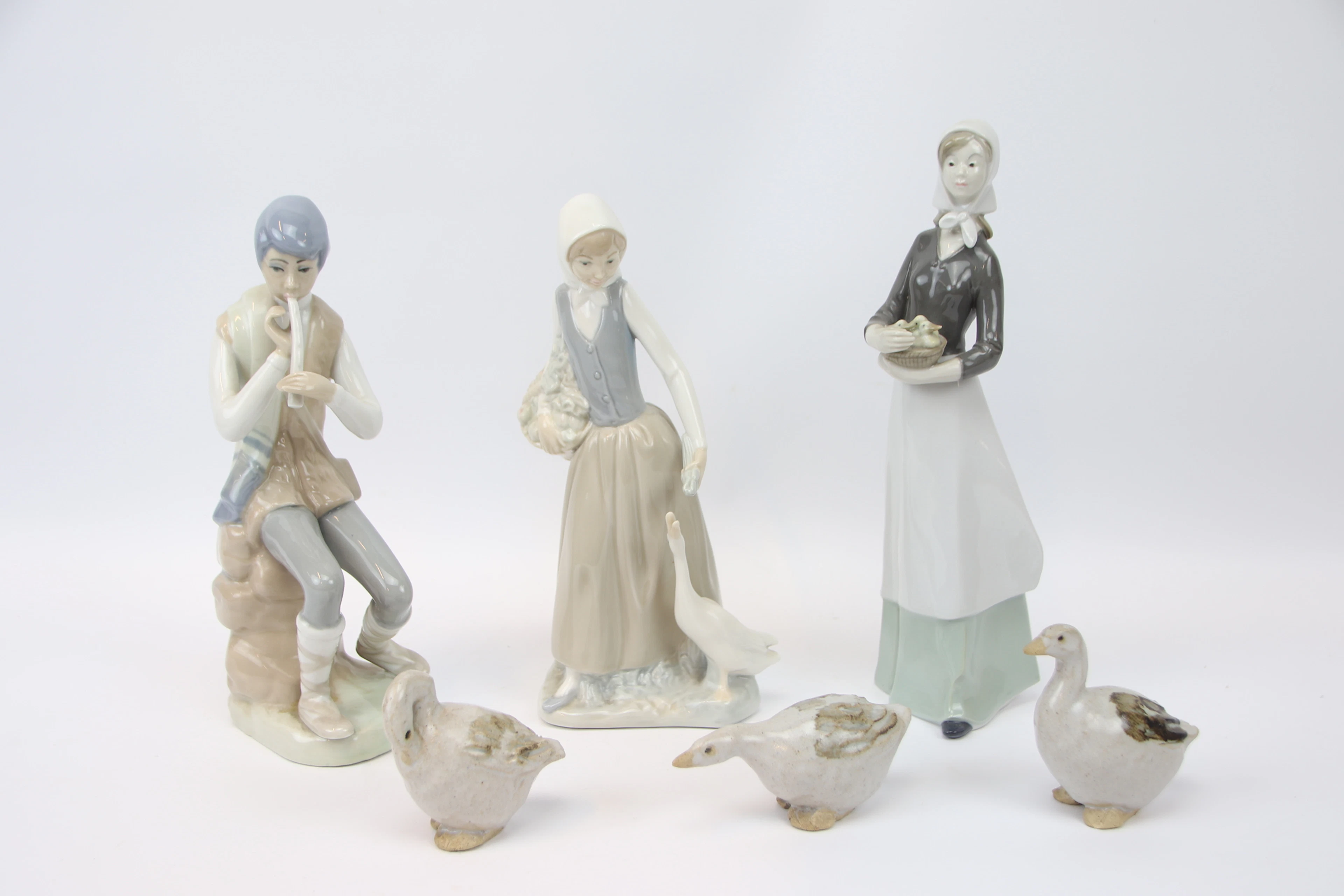 Statuine, 6 pezzi, ceramica/porcellana, inclusi Gunnar Hansson, Lomma.