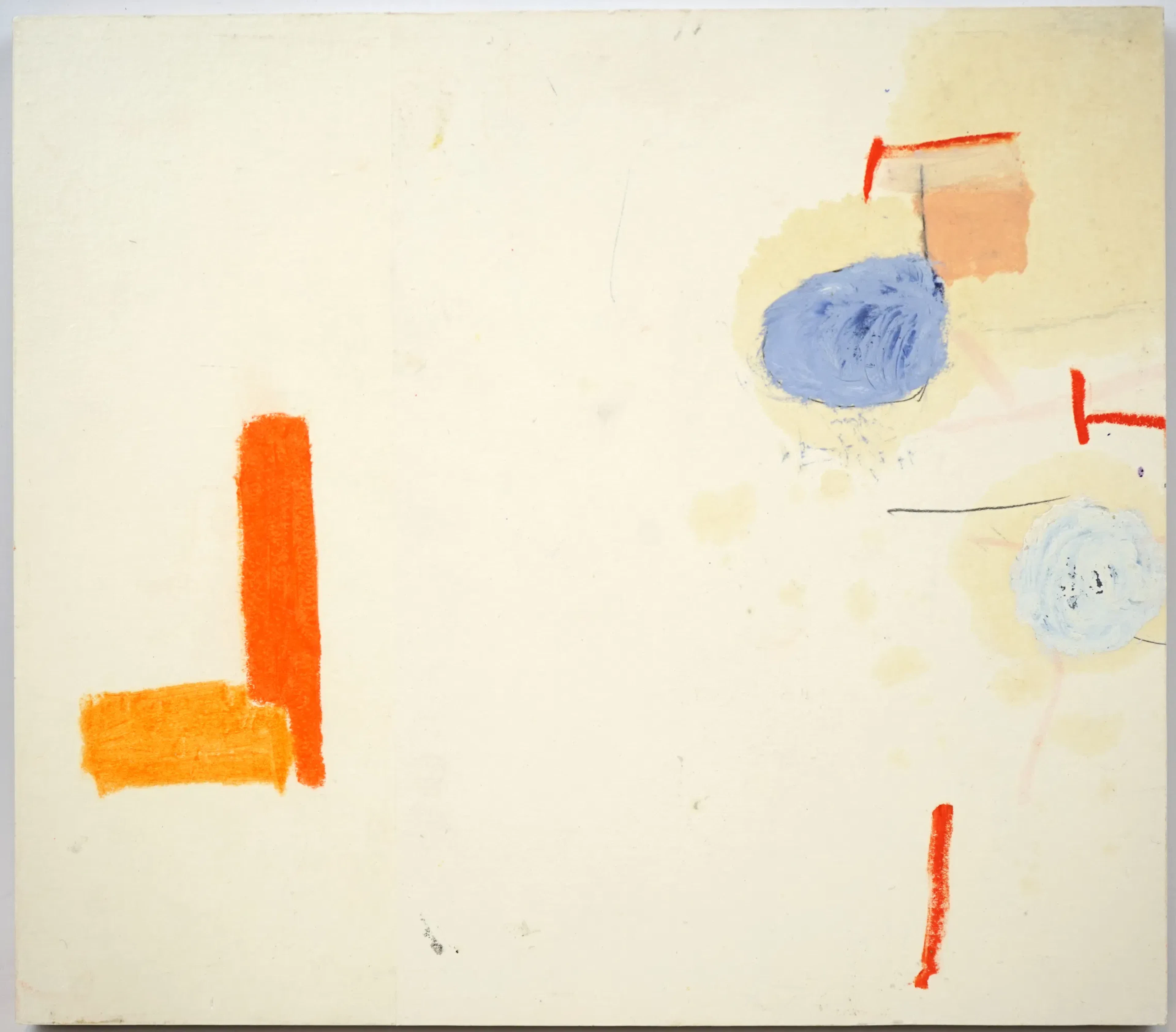 Håkan Berg, ''Kyrka'', blandteknik på pannå, signerad a tergo, 2002.