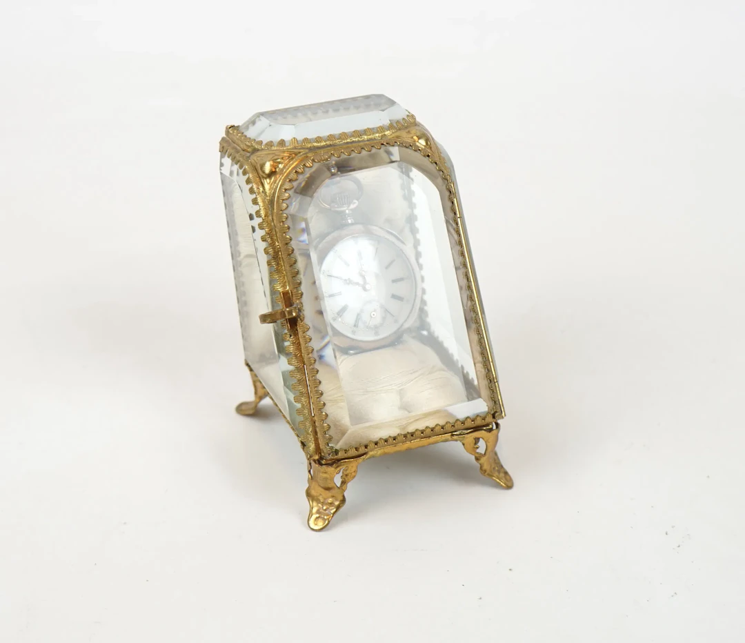 Reloj de bolsillo, de mujer, 800 plateado, con piel de reloj, Galonnié.