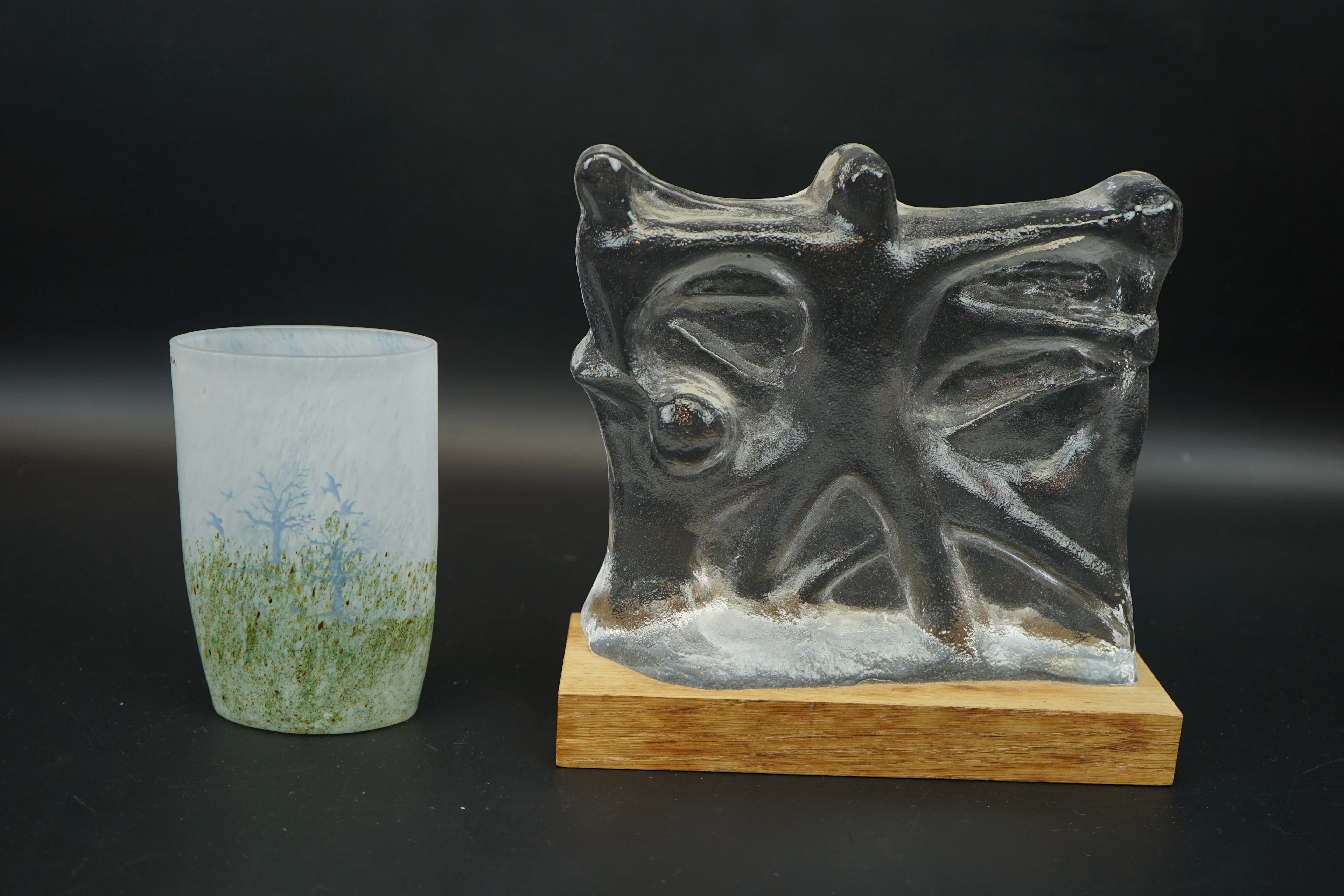 Vaso e scultura, vetro, tra cui Kjell Engman, Kosta Boda.