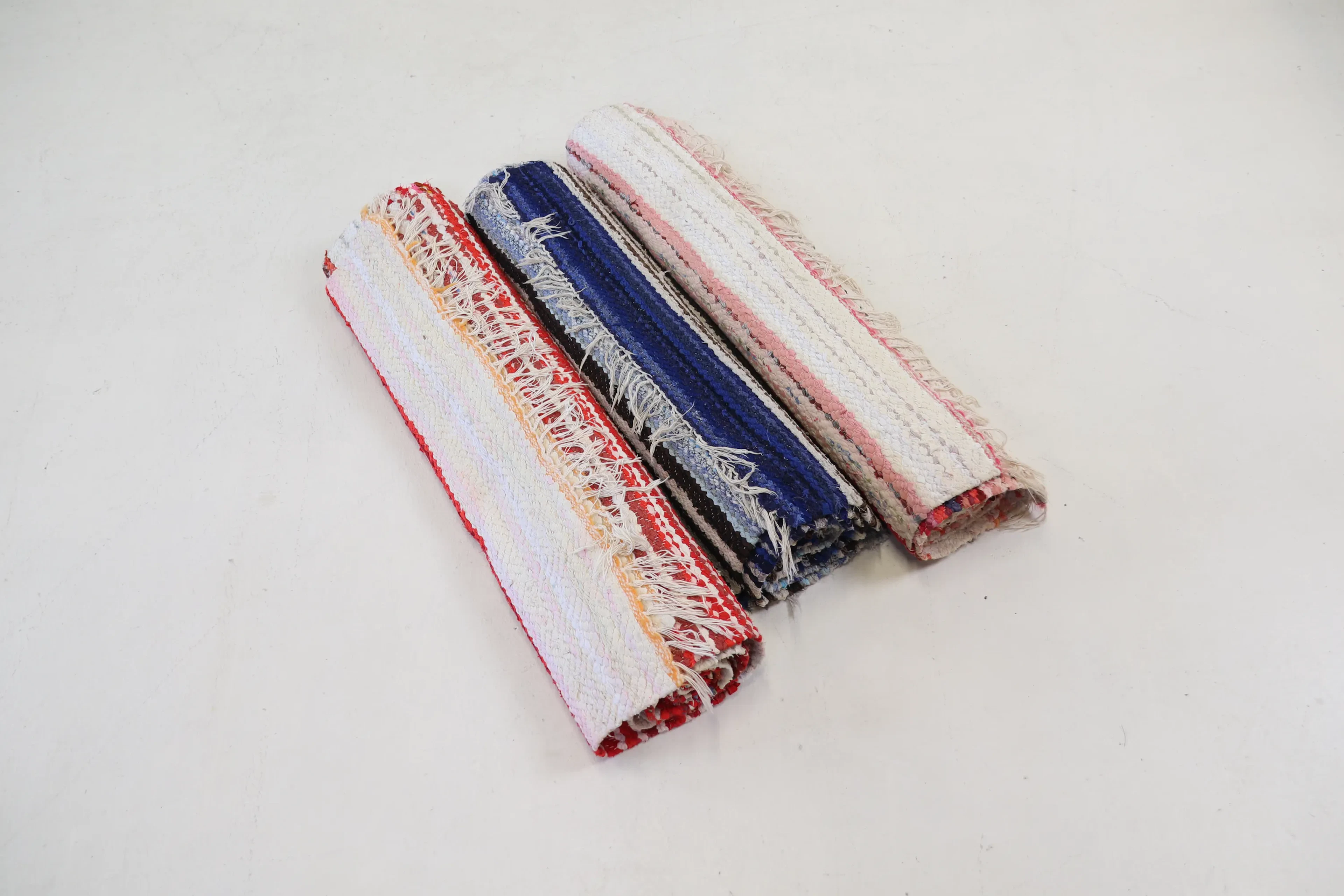 Alfombras de trapo, 3 piezas, textil.