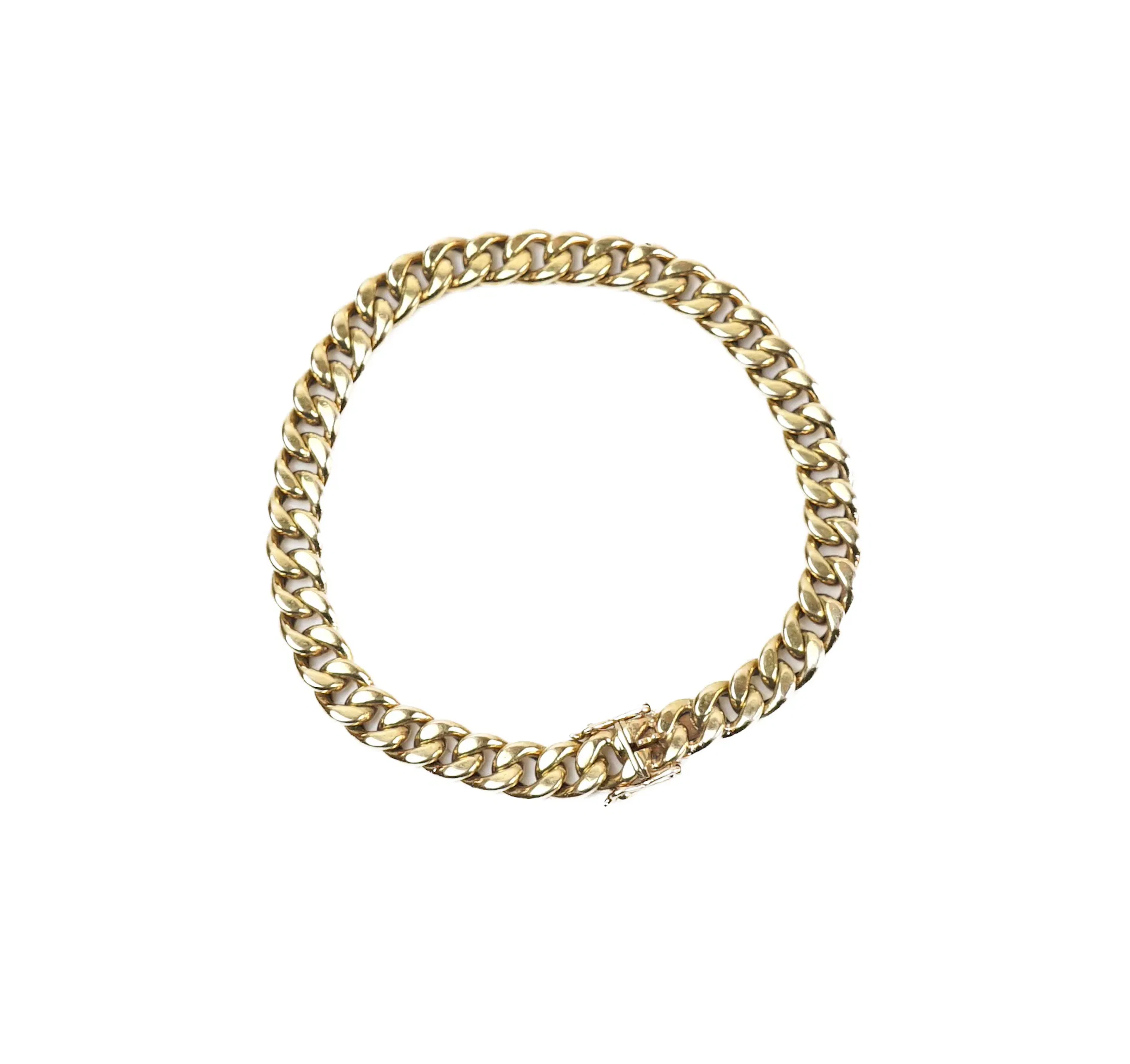 Pulsera, pulsera blindada con placas humanas, oro de 18 quilates.