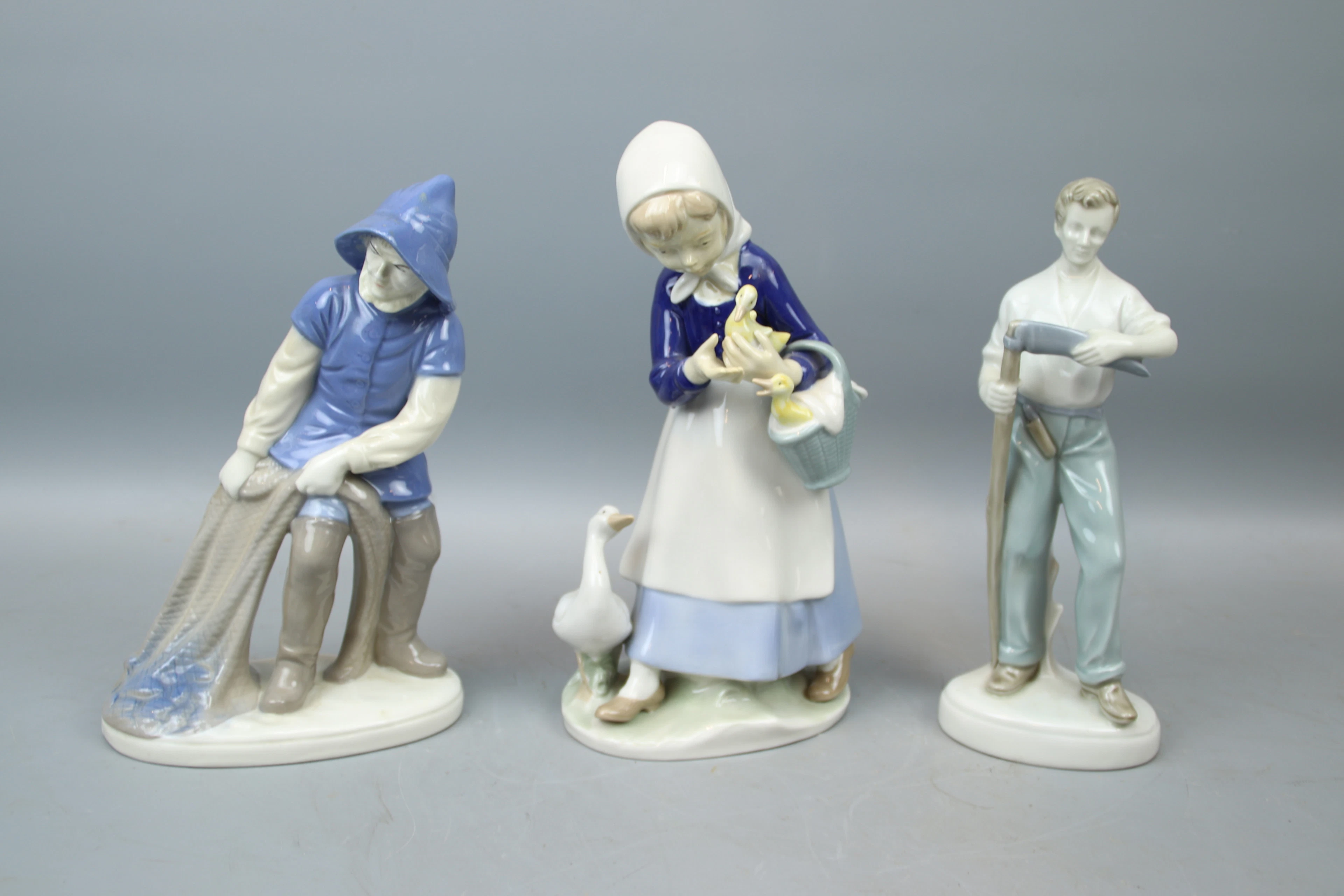 Figurine, 3 pezzi, porcellana, DDR.