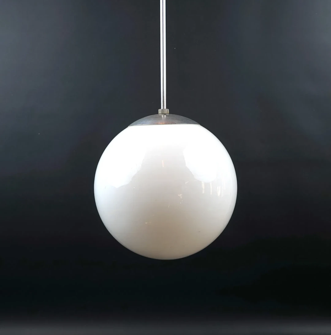 Ceiling lamp, glass/metal.