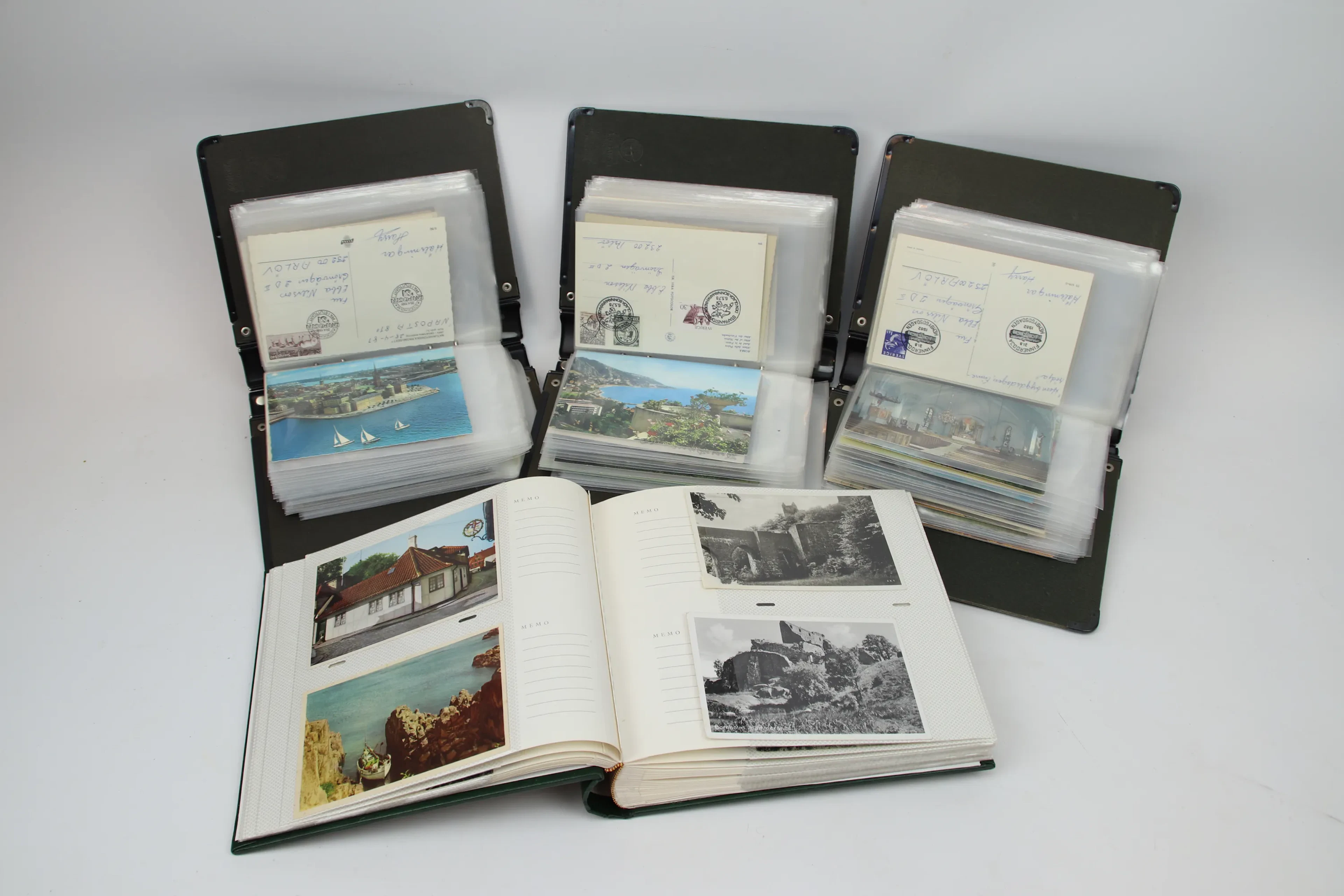 Postcard, 4 binders.