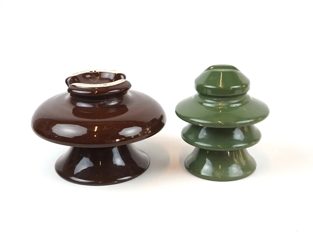 Insulators, 2 pcs, porcelain.