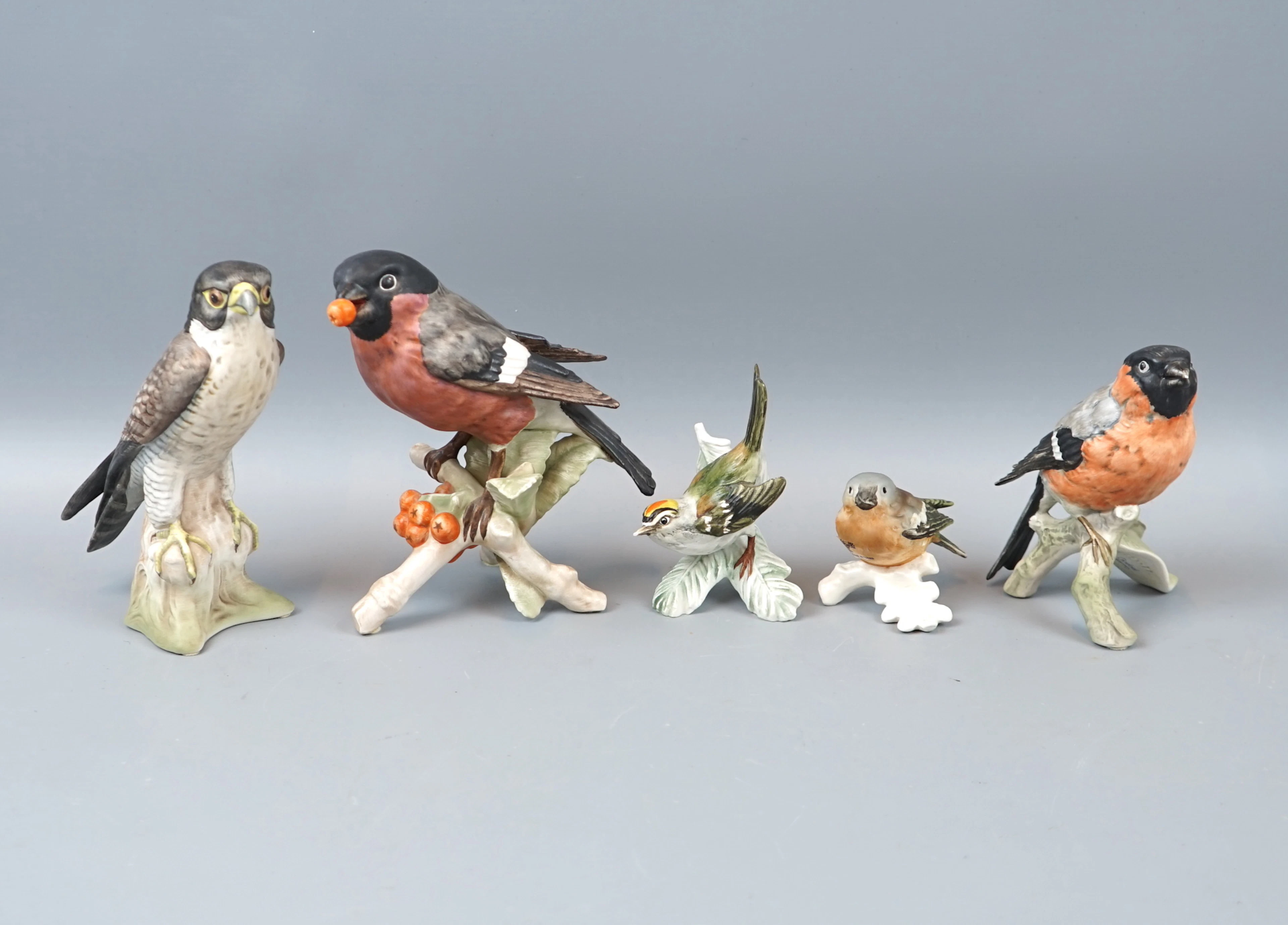 Figuren, 5 Stück, Vögel, Porzellan, Goebel.