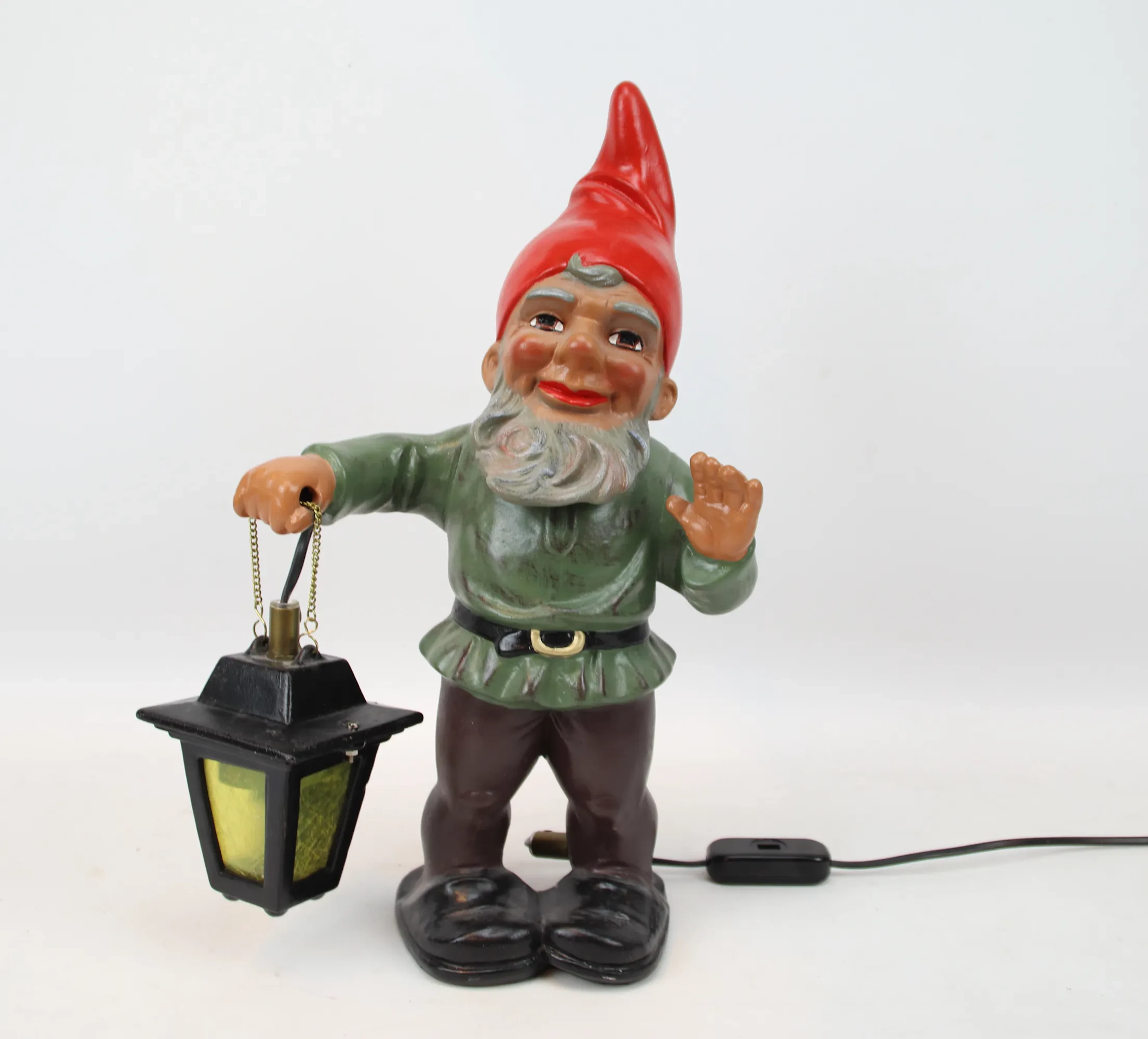 Babbo Natale con portacandele, ceramica/metallo, Heissner, Germania.