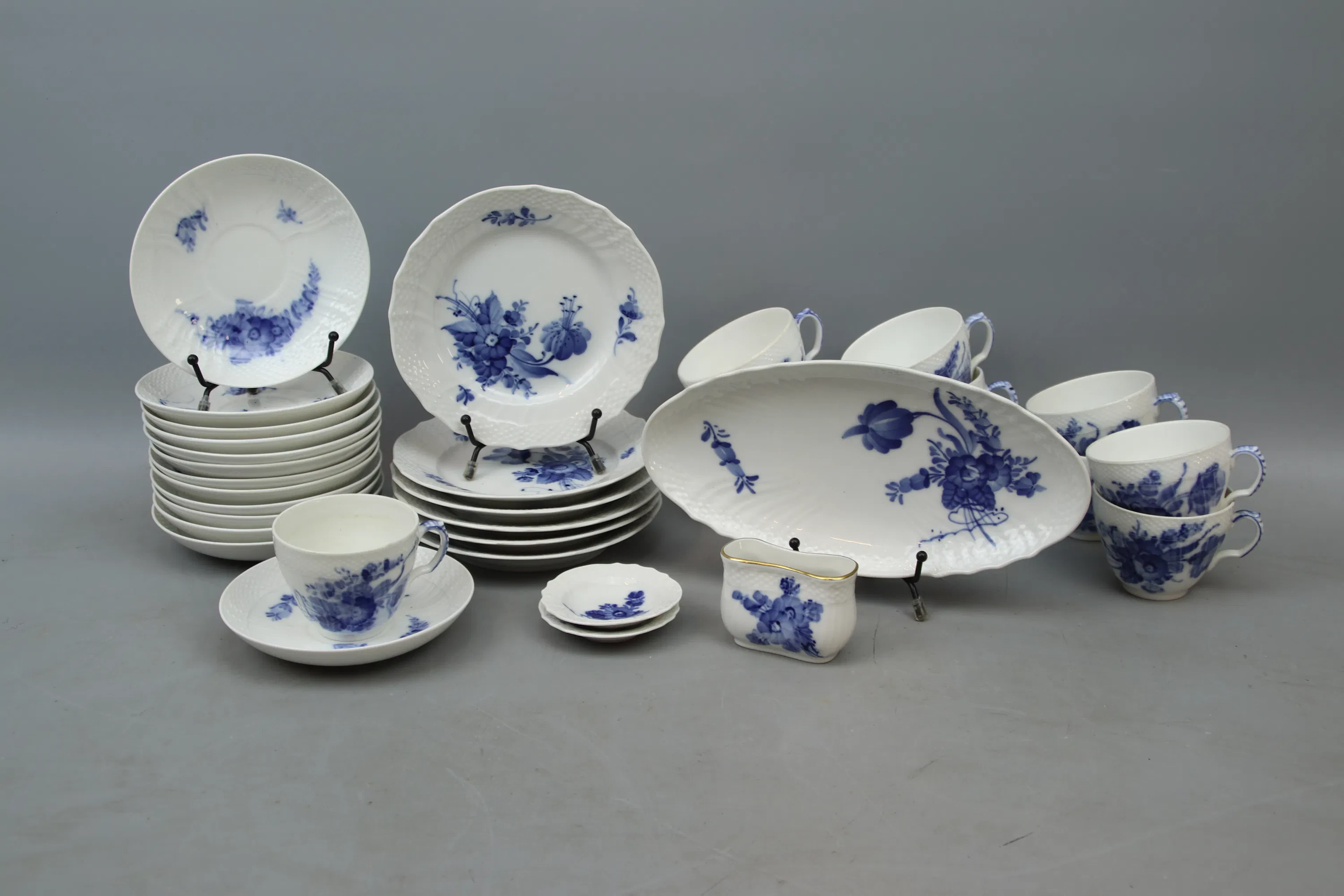 Kaffeeset, 21 Stück, Porzellan, "Blue Flower", Royal Copenhagen.