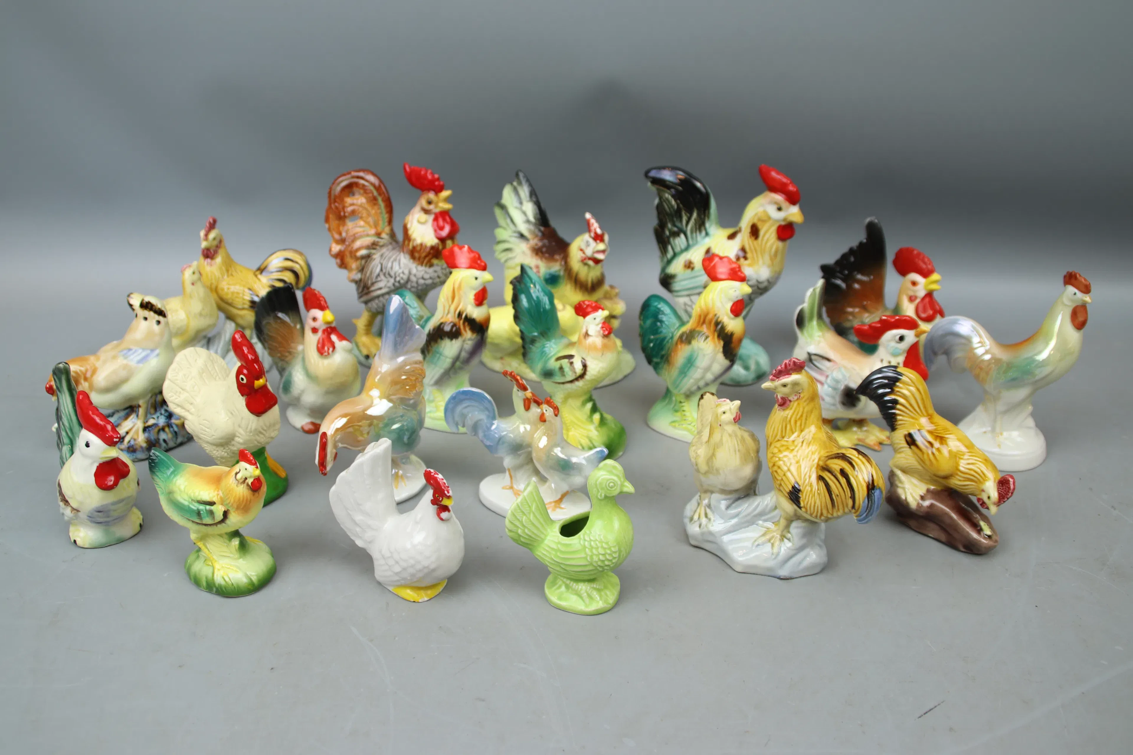 Figuren, Geflügel, viele, Keramik.