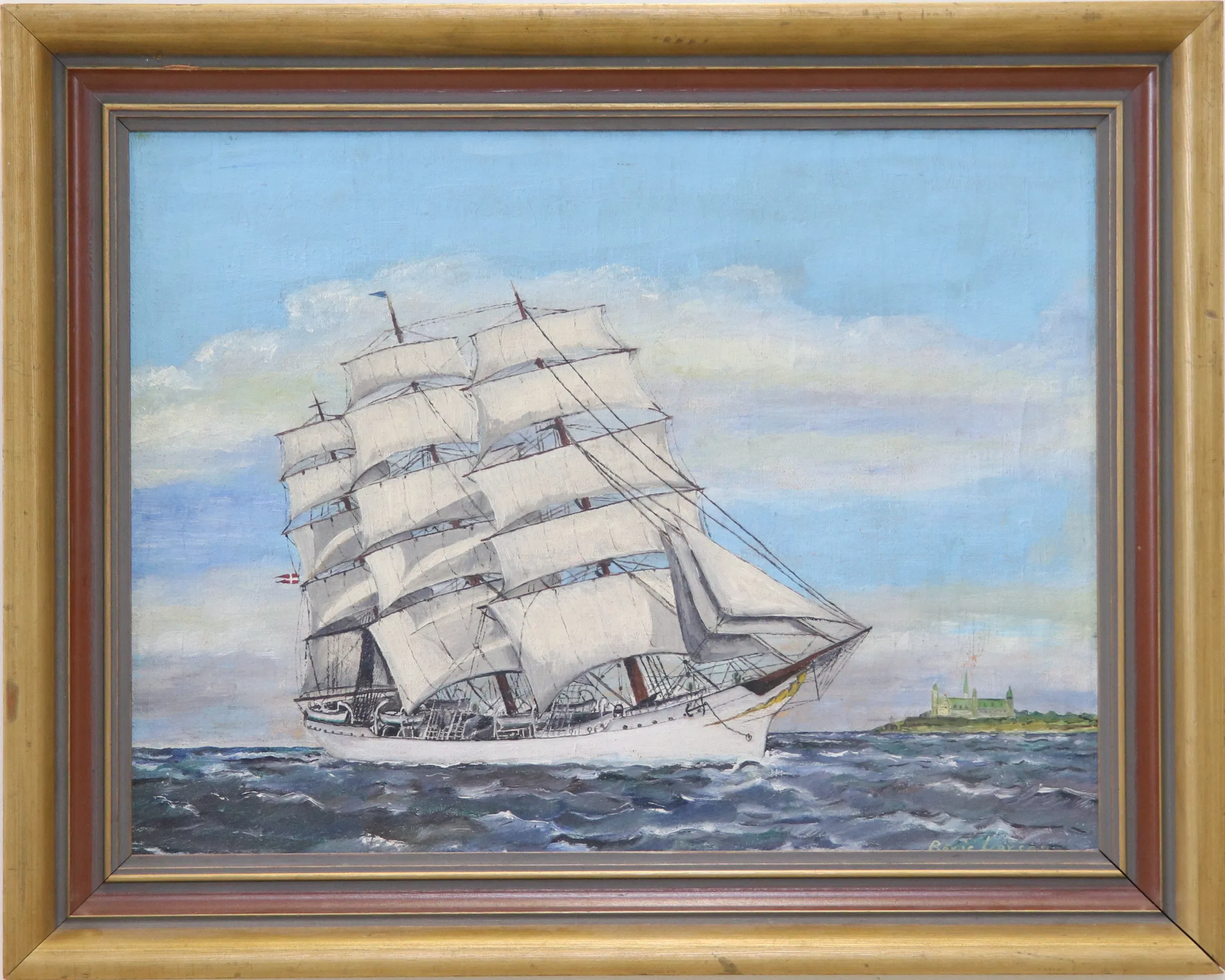Unidentified artist, marine painting, oil on canvas, signed Börje