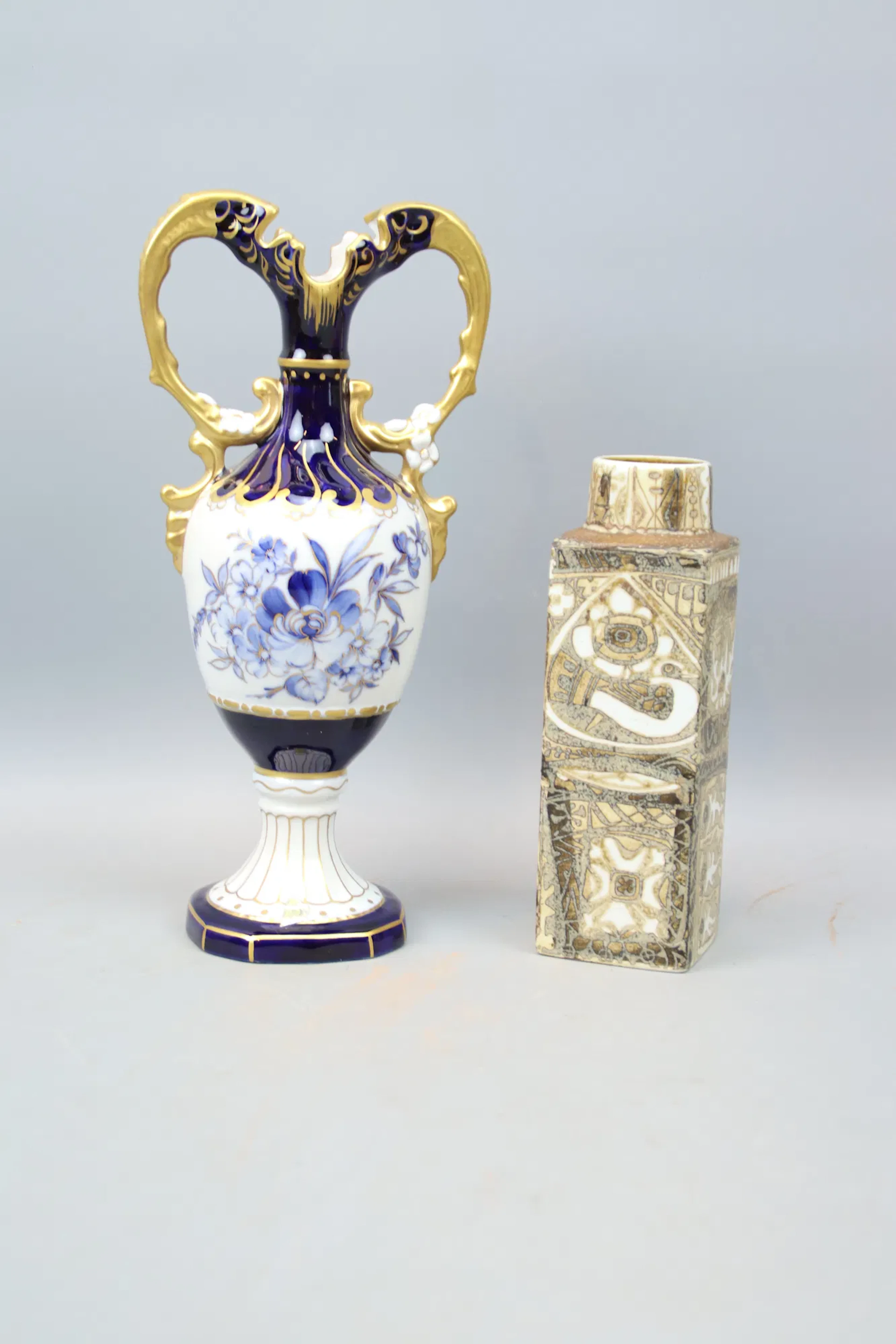 Vases, porcelain, 2 pcs, Royal Dux and Kai Nielsen, Royal Copenhagen.