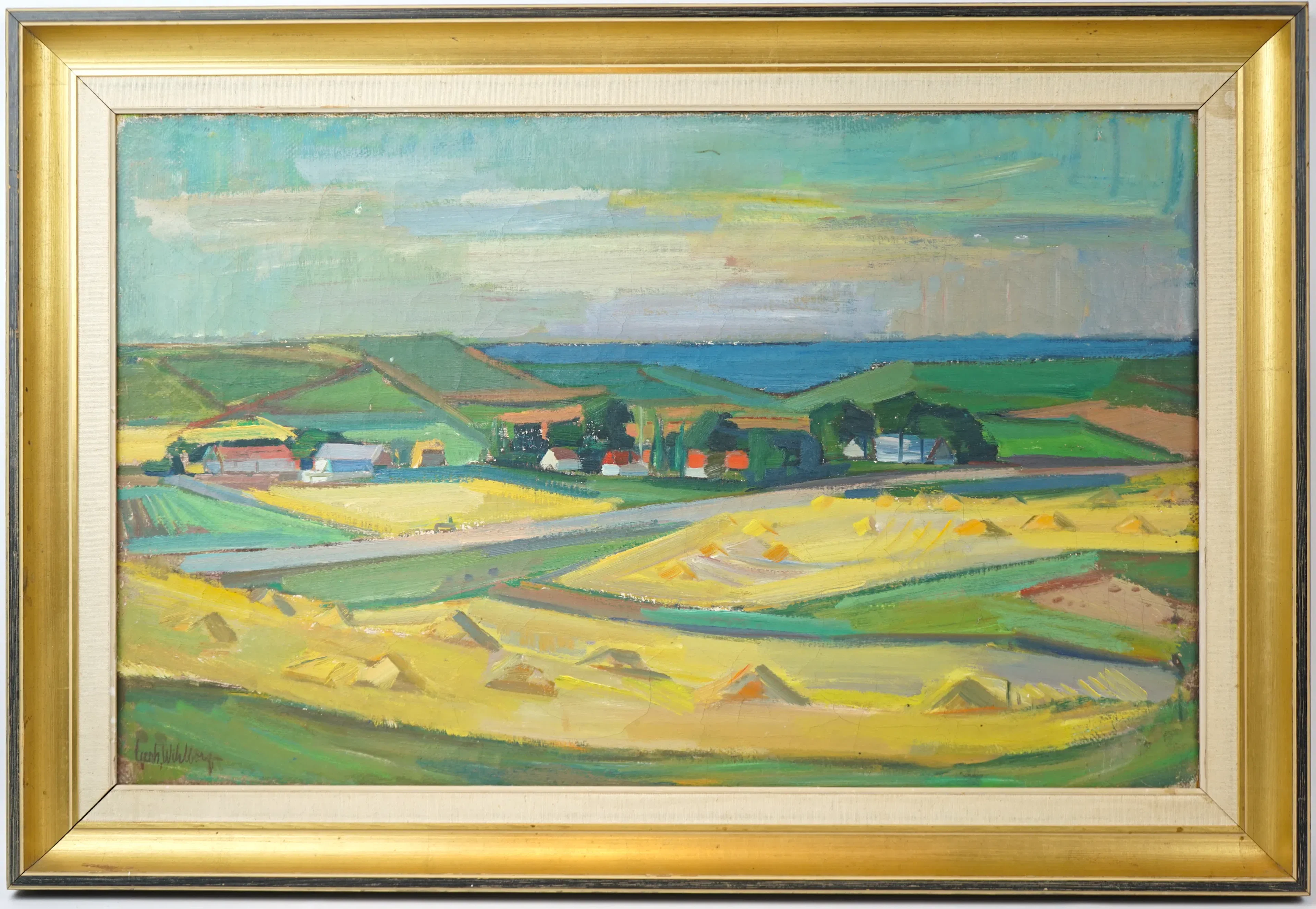 Gerhard Wihlborg, ''Maturing Field, Martello'', olio su tela, firmato.