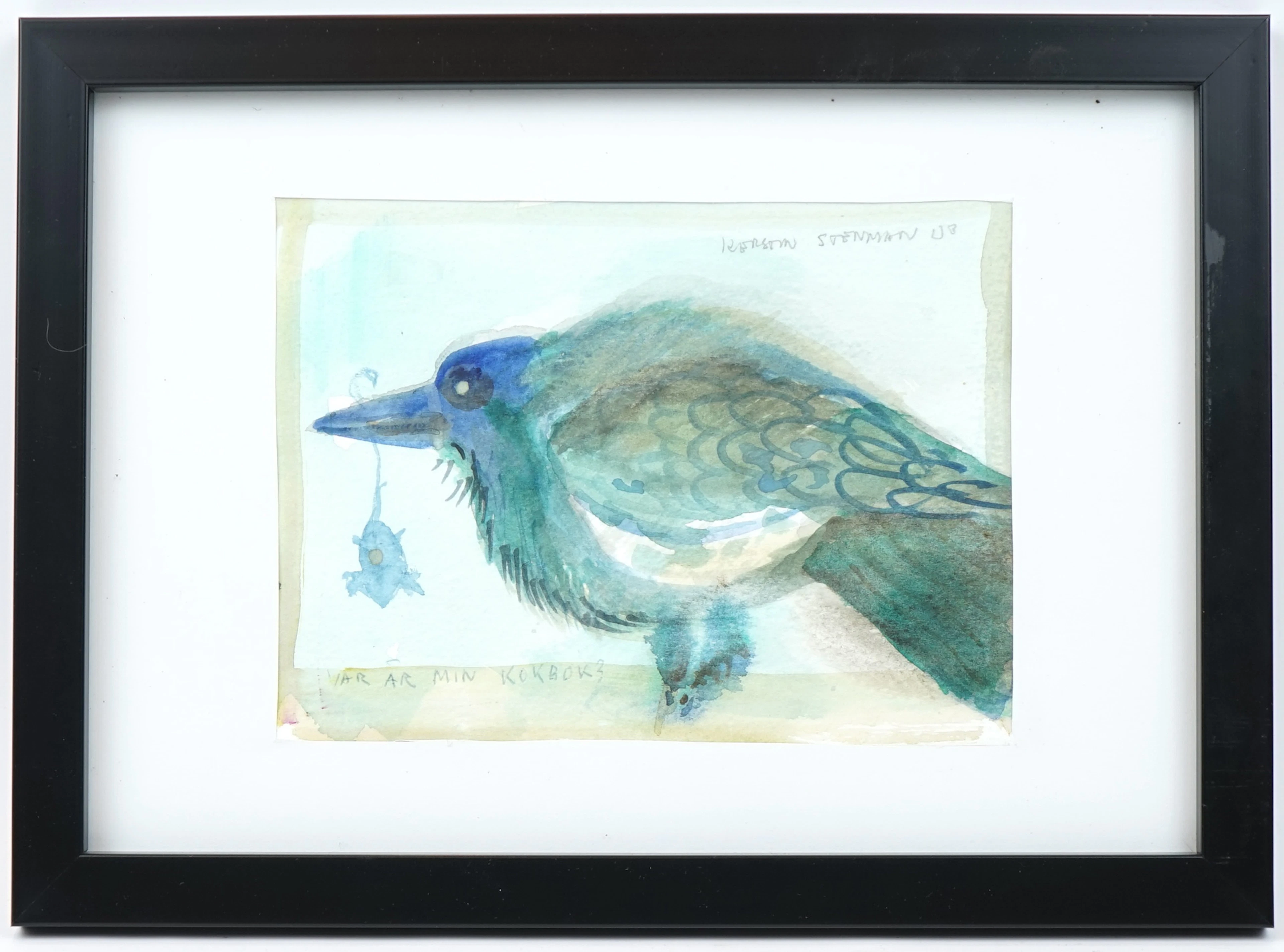 Kerstin Stenman, "Wo ist mein Kochbuch?", Aquarell, signiert.