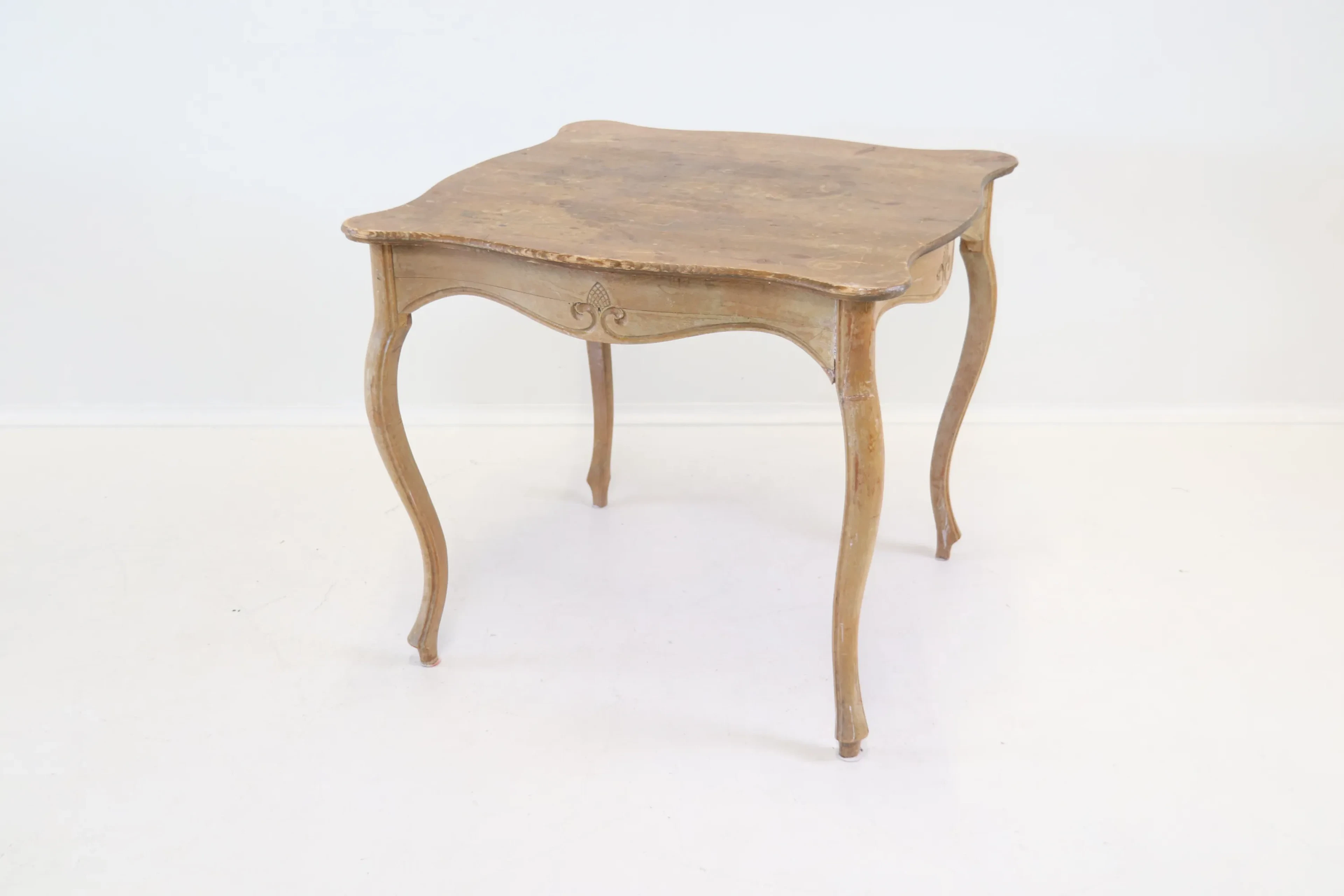 Table, birch/pine, rococo style.