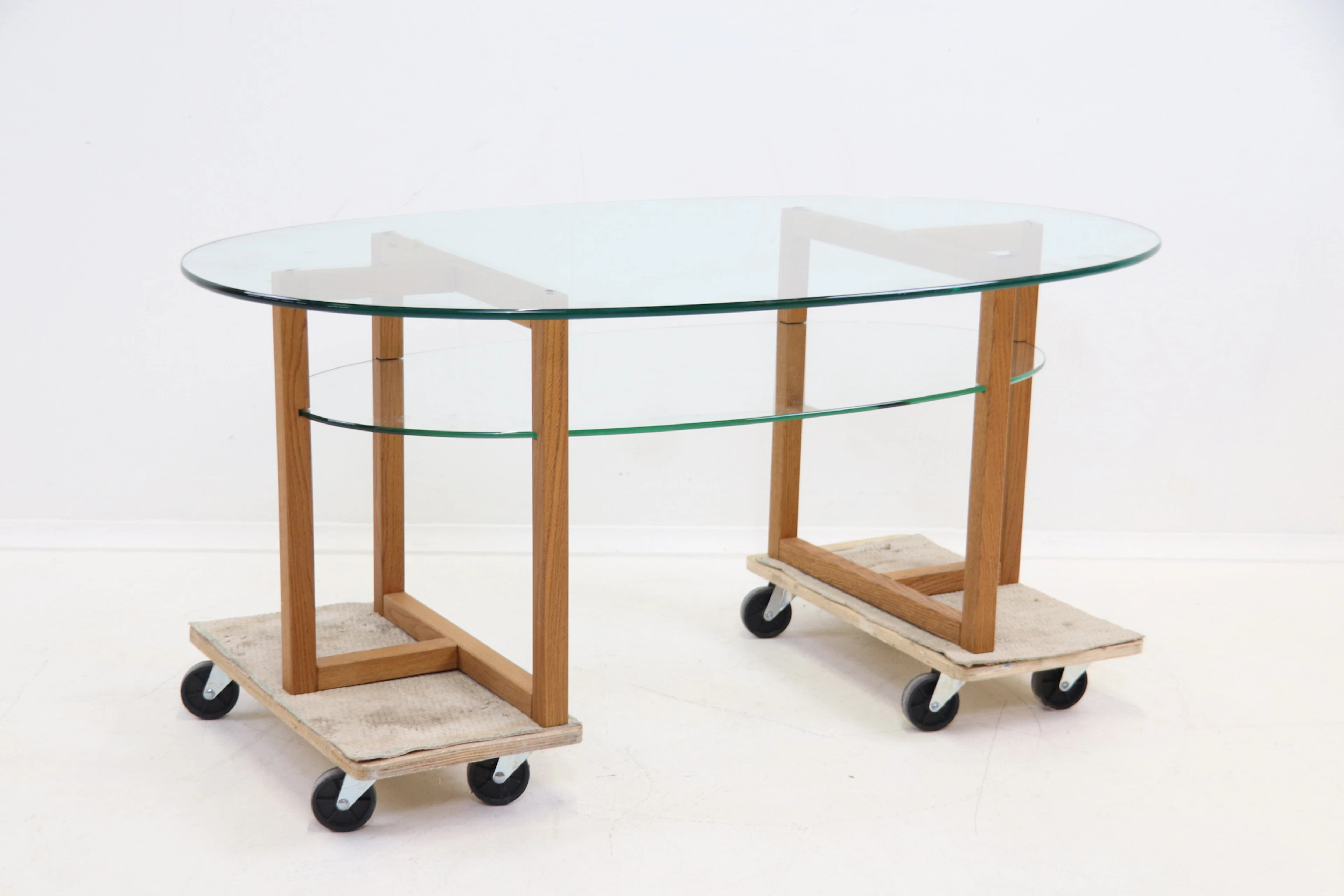 Couchtisch, Glas/Eiche, "Brutus", Engelsson.