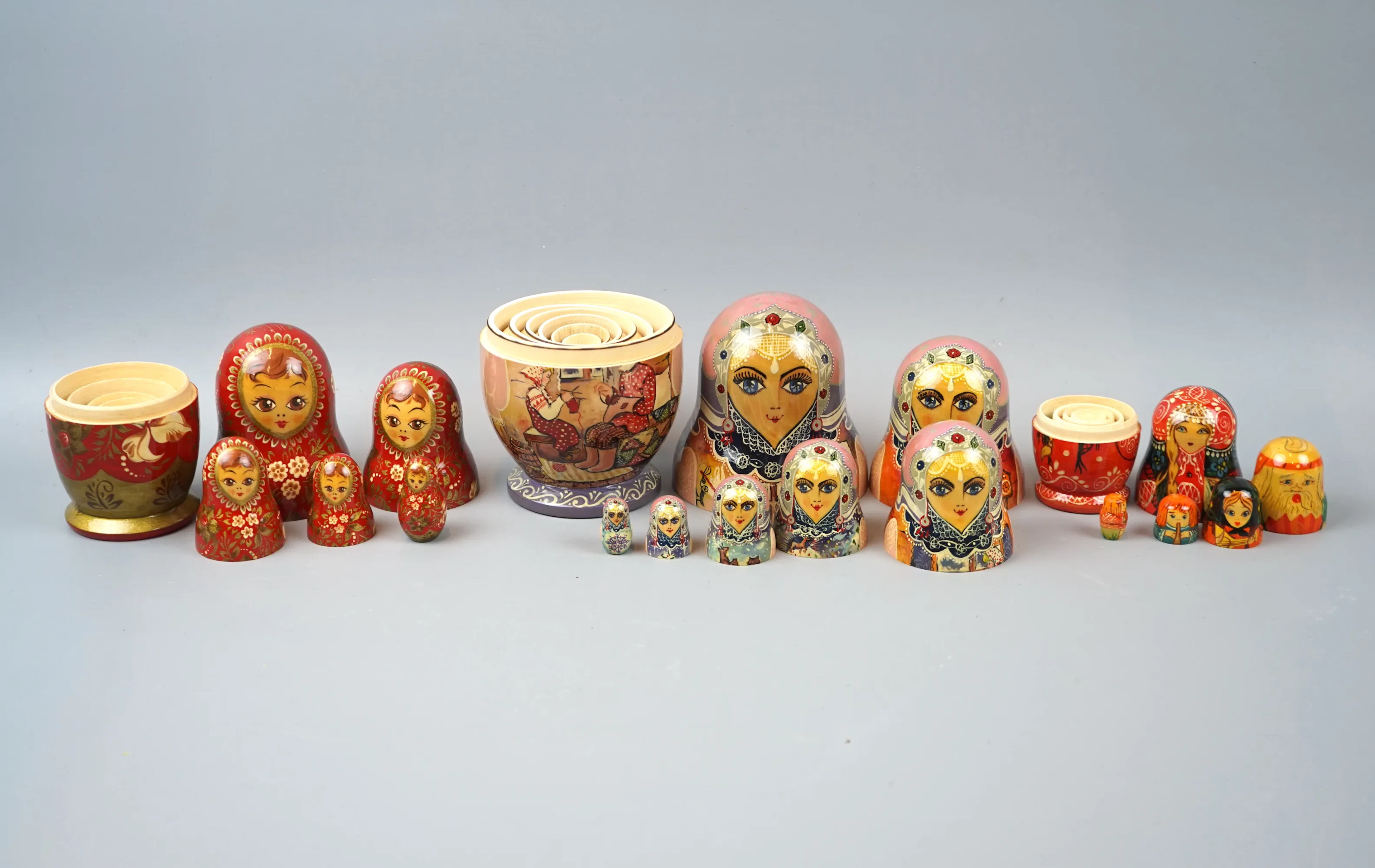 Matroschka, russische Puppen, 3 Teile, Holz.