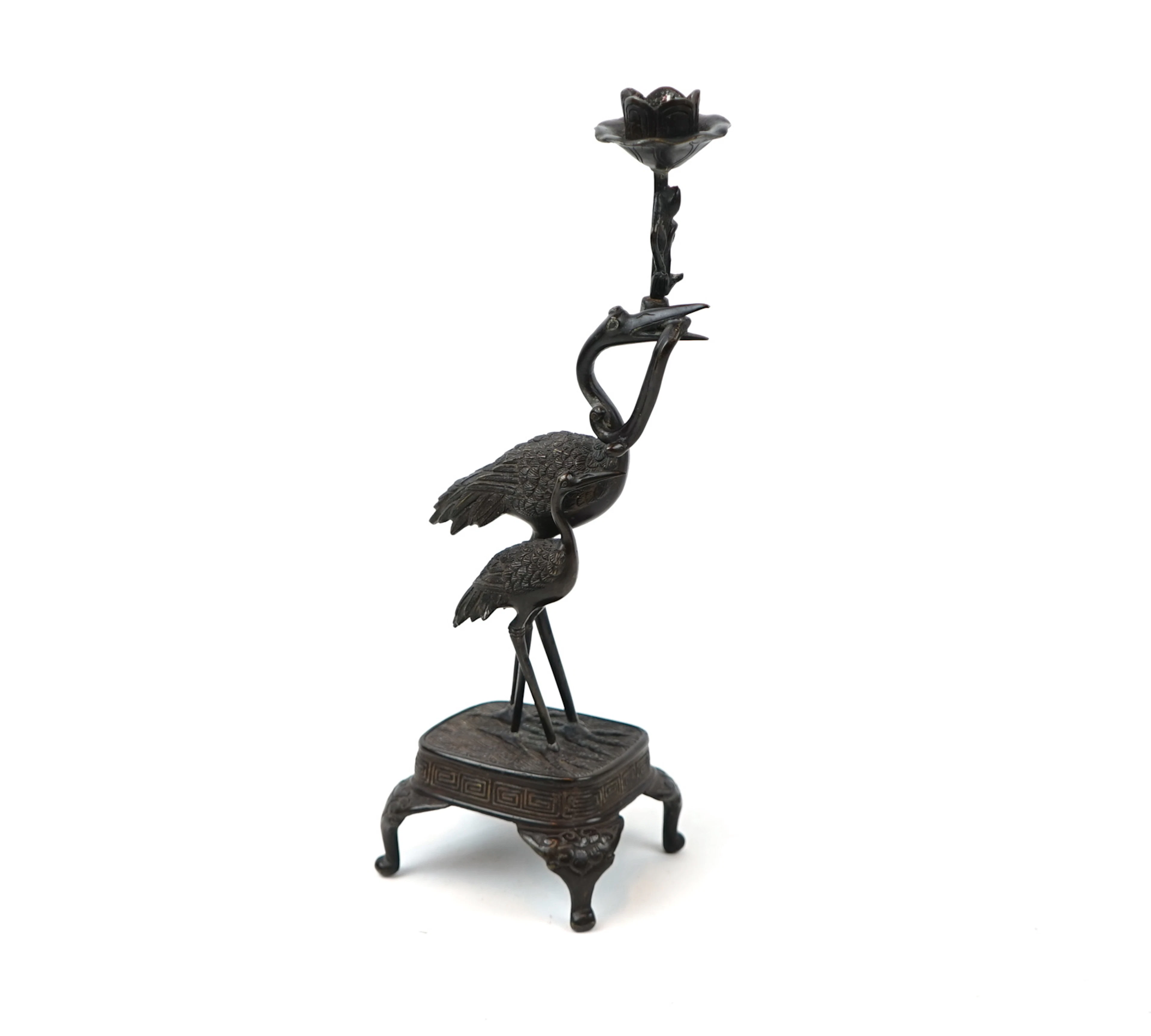 Candelabro, bronce, Japón.