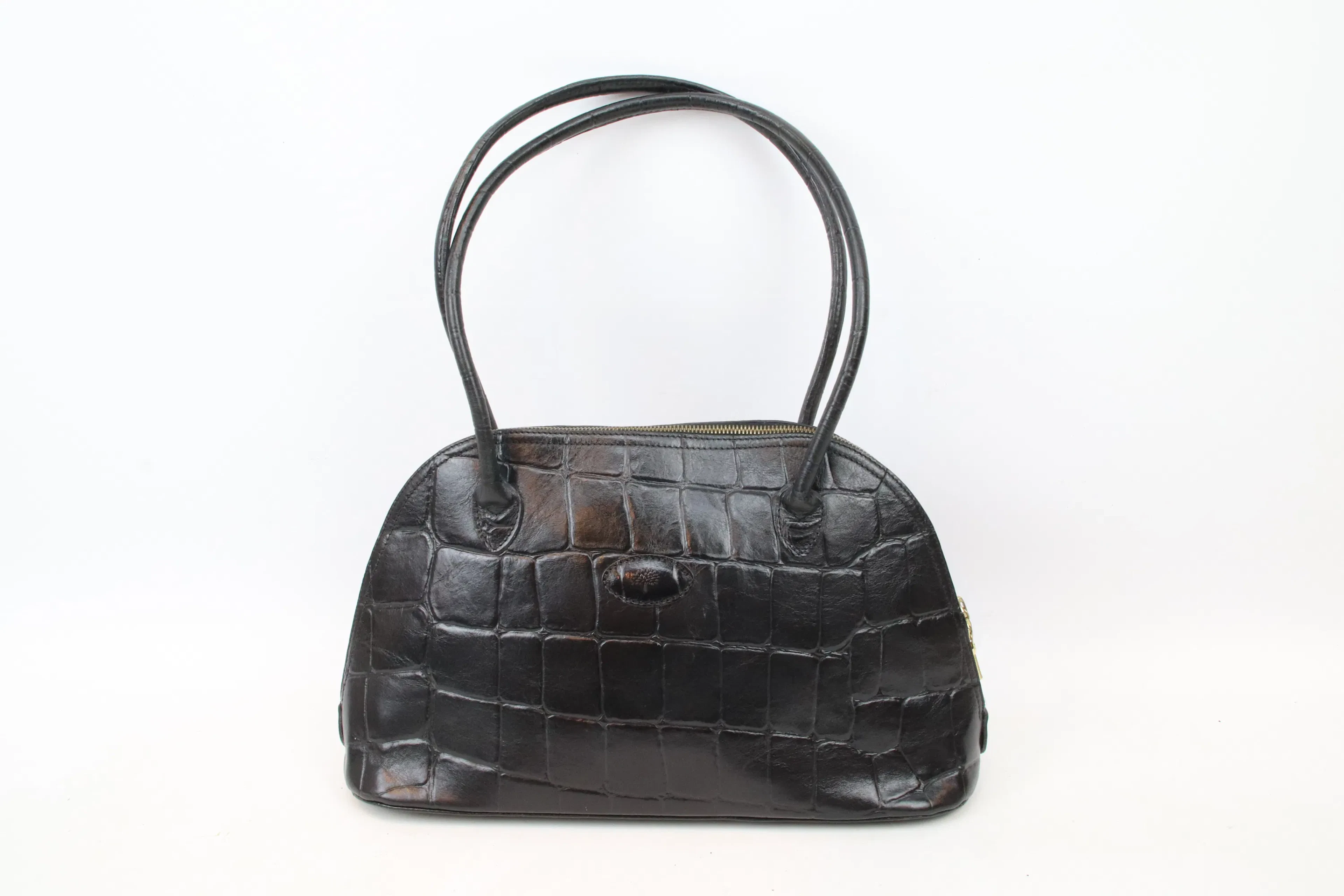 Mulberry, "Breton", Schultertasche, schwarze Kongoleder-/Messingdetails.