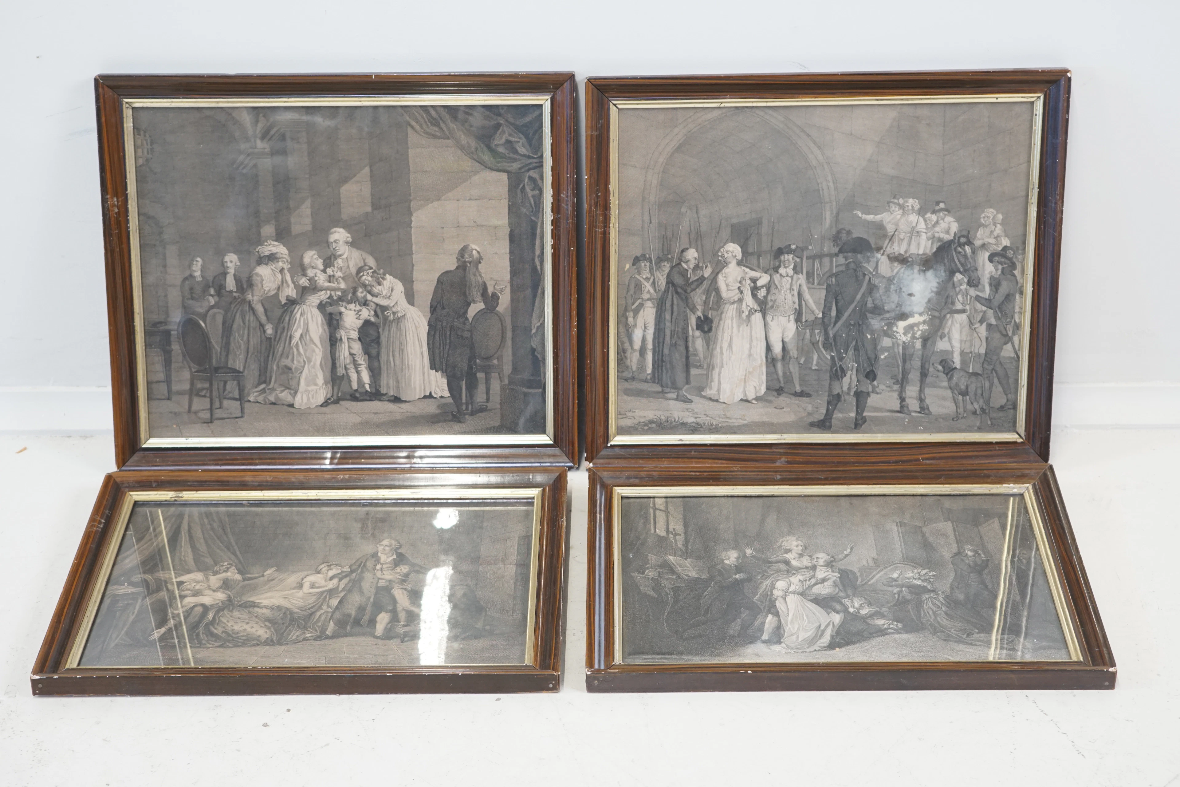 Französische Revolution, Kupferstich, 4 Stück, Anfang der 1800er Jahre.