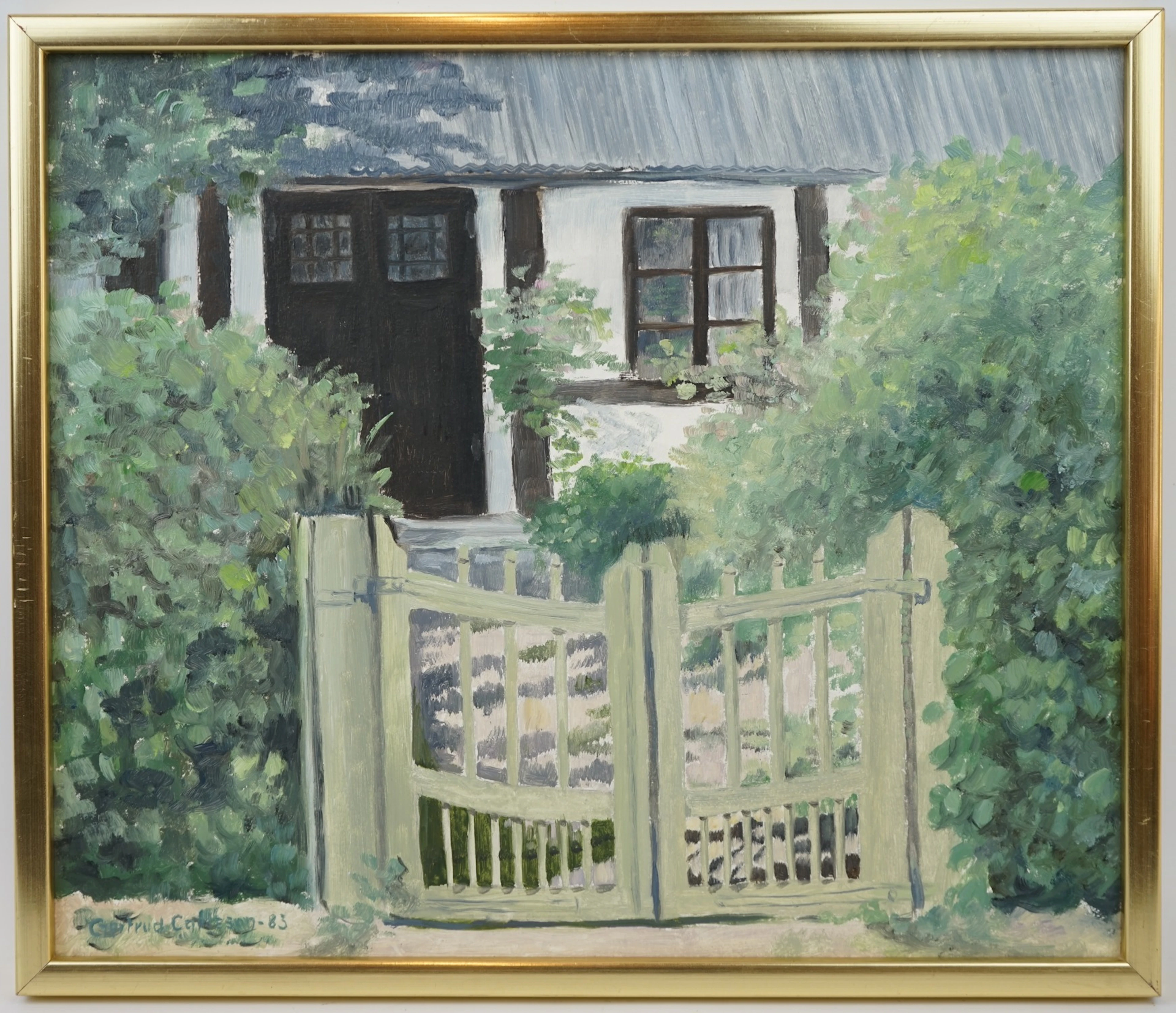 Gertrud Carlsson, Öl auf Holz, signiert, datiert 1983.