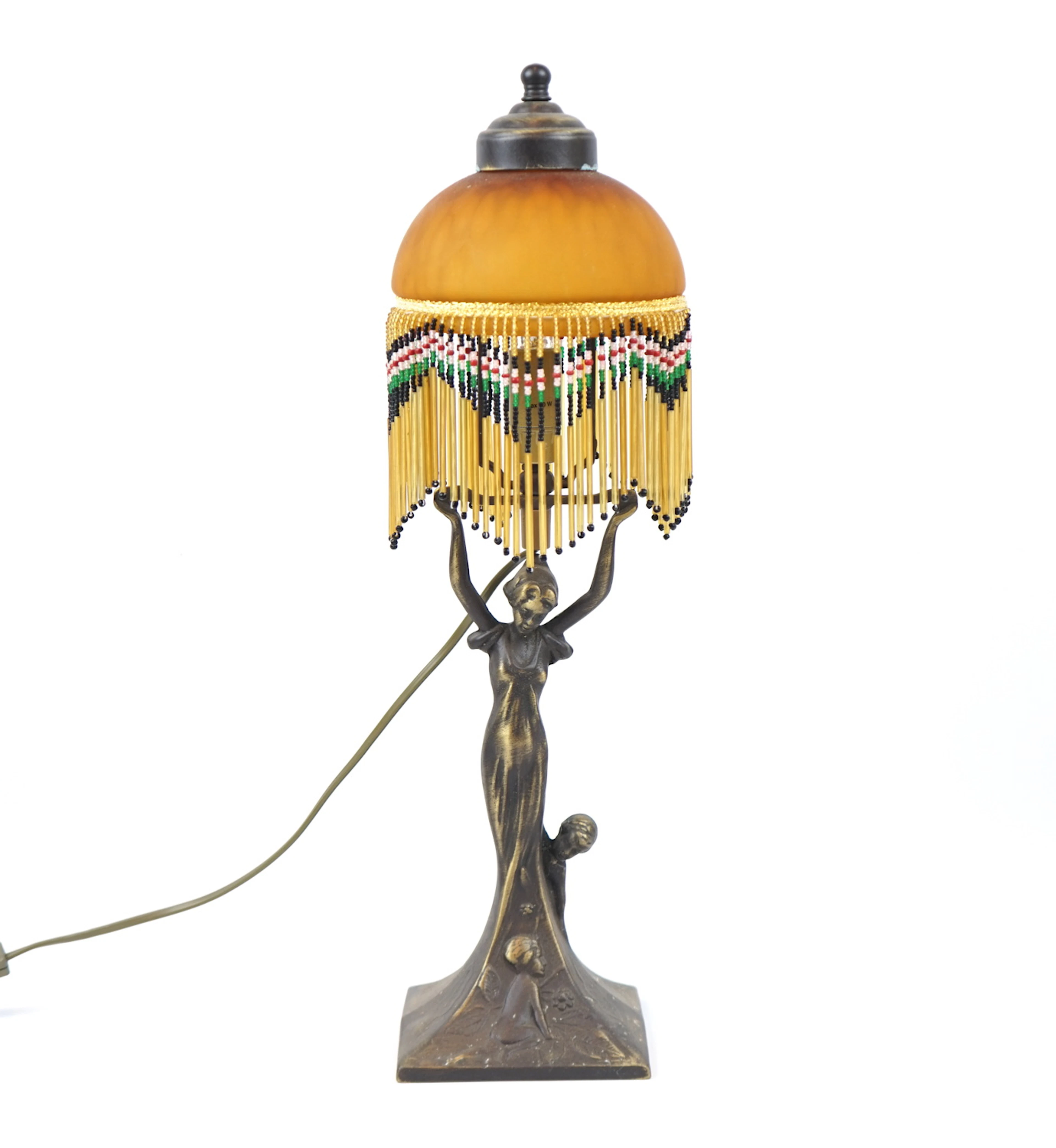 Lampe de table, verre/laiton, contemporaine, Globen AB.