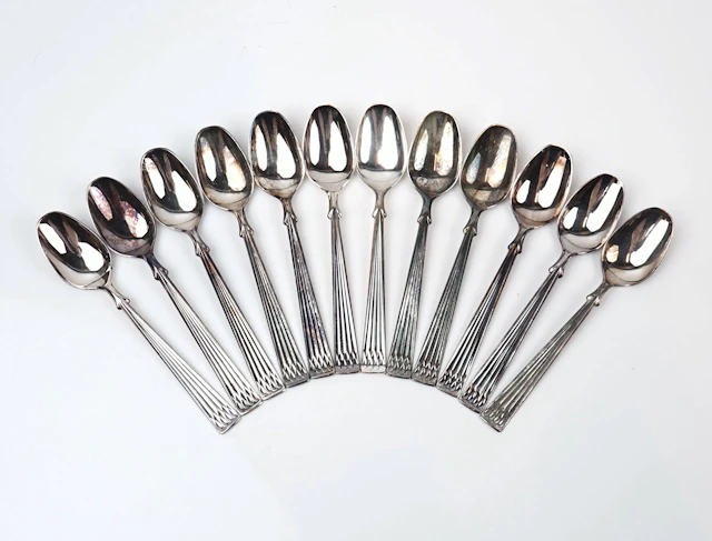Kaffeelöffel, 12 Stück, Silber 830, "Heritage Silver", Th. Marthinsen.