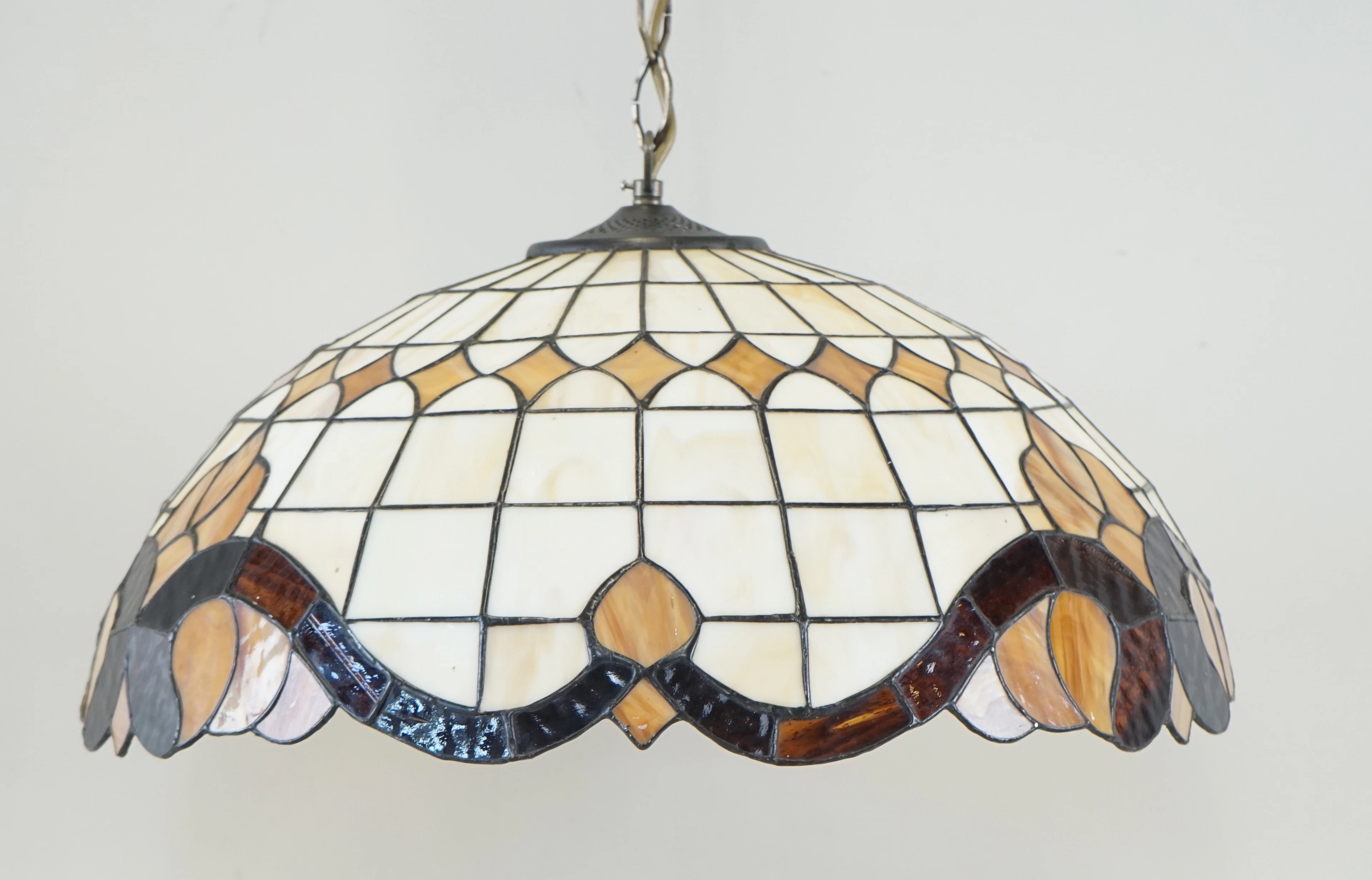Lampada da soffitto, vetro colorato, stile Tiffany, Lampada Gustaf AB, 1900