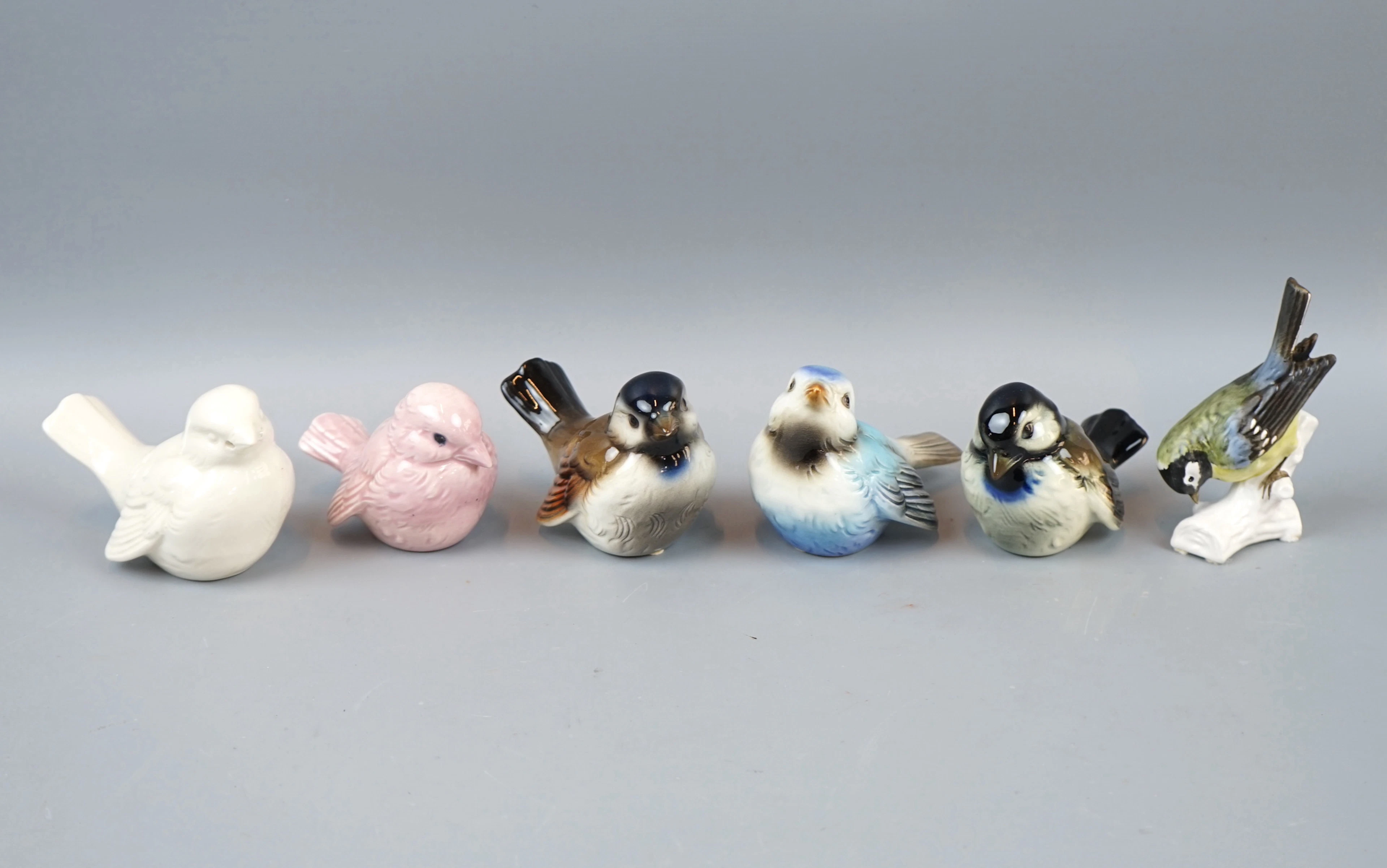 Figuren, 6 Teile, Vögel, Porzellan, Goebel.