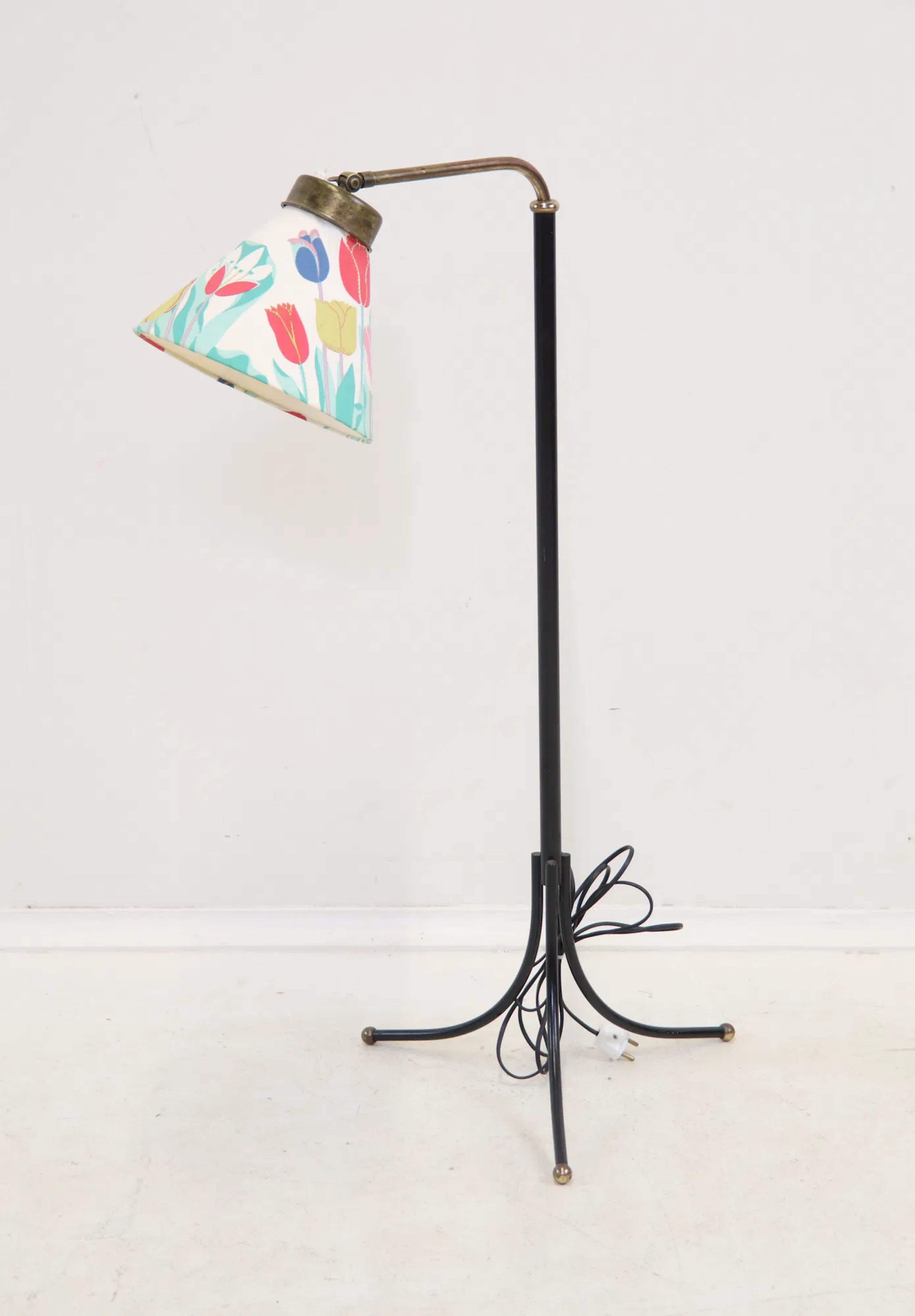Josef Frank, lámpara de pie, ajustable y ajustable en altura, metal/latón