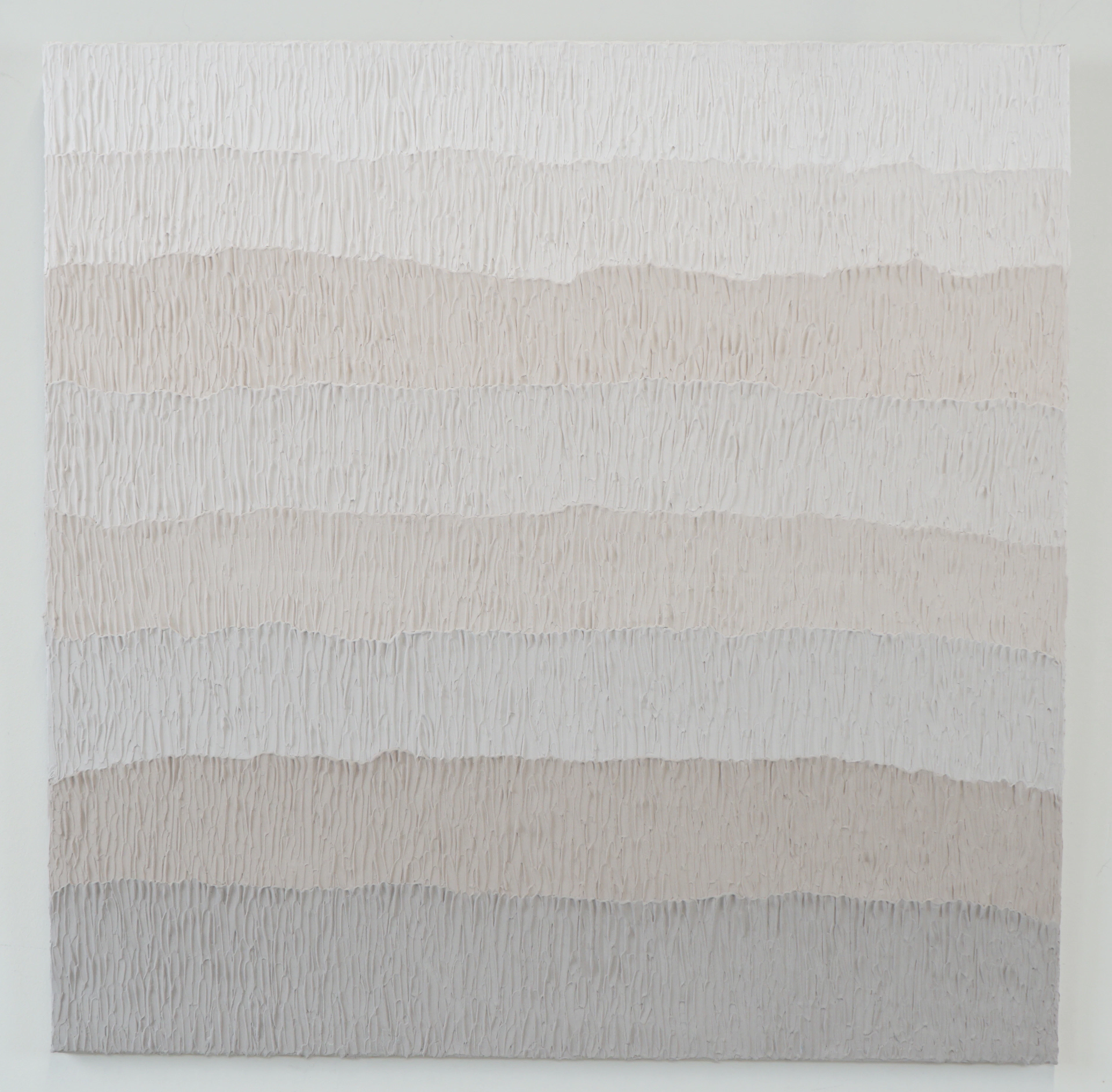 Jessica Björn, "Summer Beach", acrílico y textura sobre tela de algodón, firmado