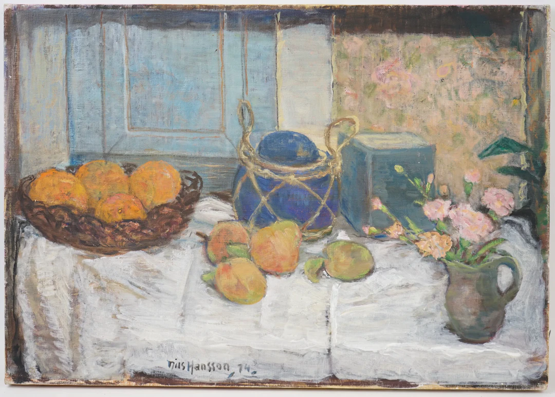 Nils Hansson, olio su tela, firmato, 1974.