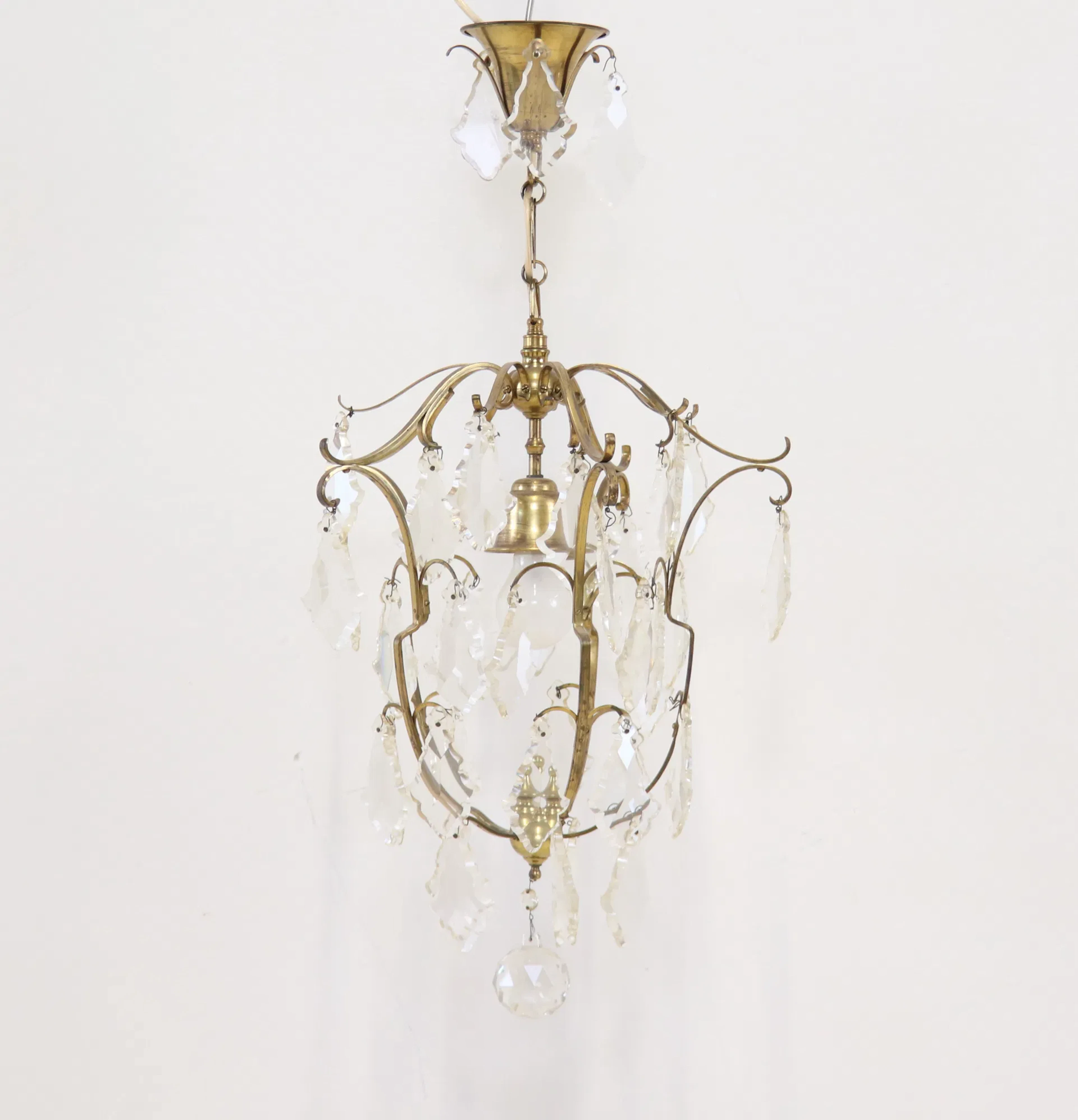Lámpara de araña, cristal/metal.