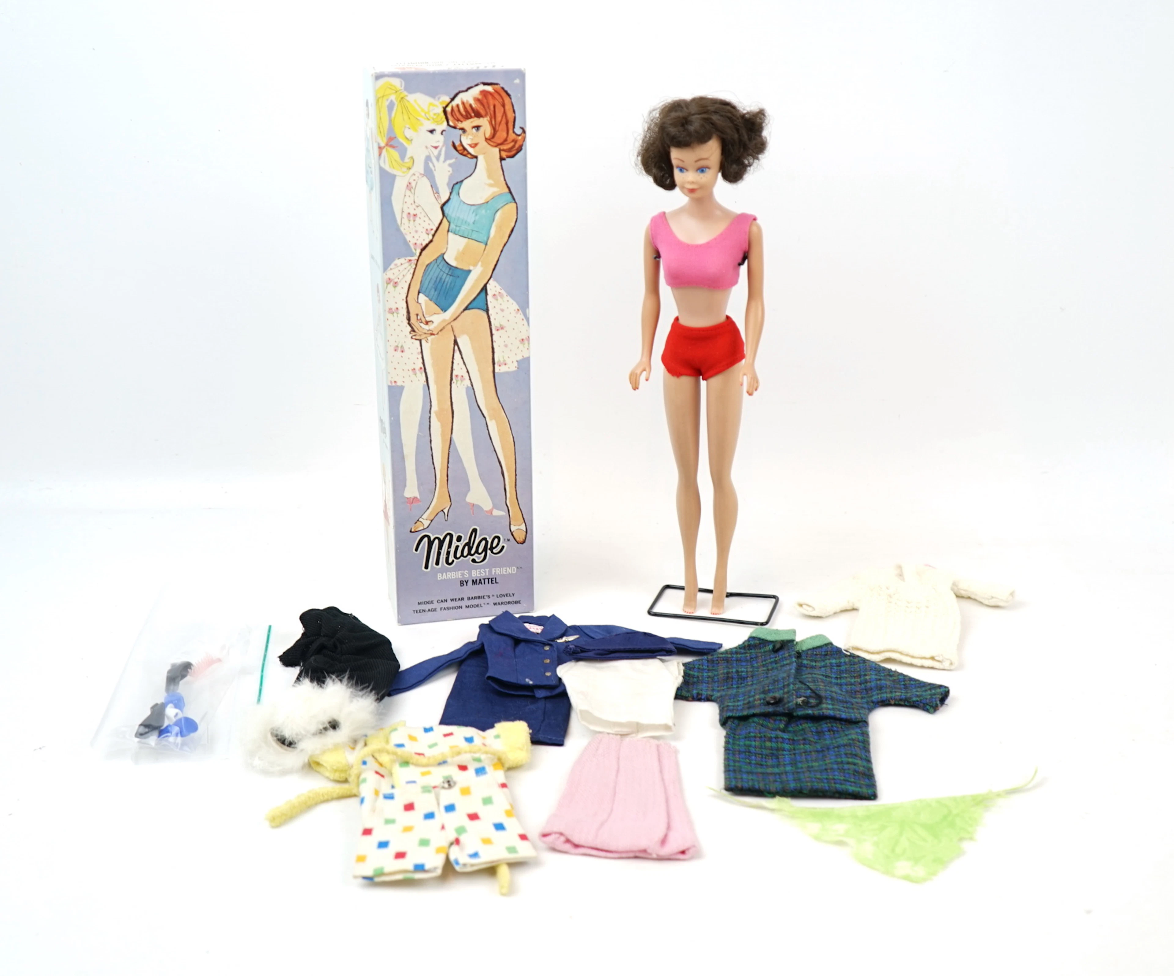 Barbie-Puppe, Midge, mit Kleidung, Mattel, 1962.
