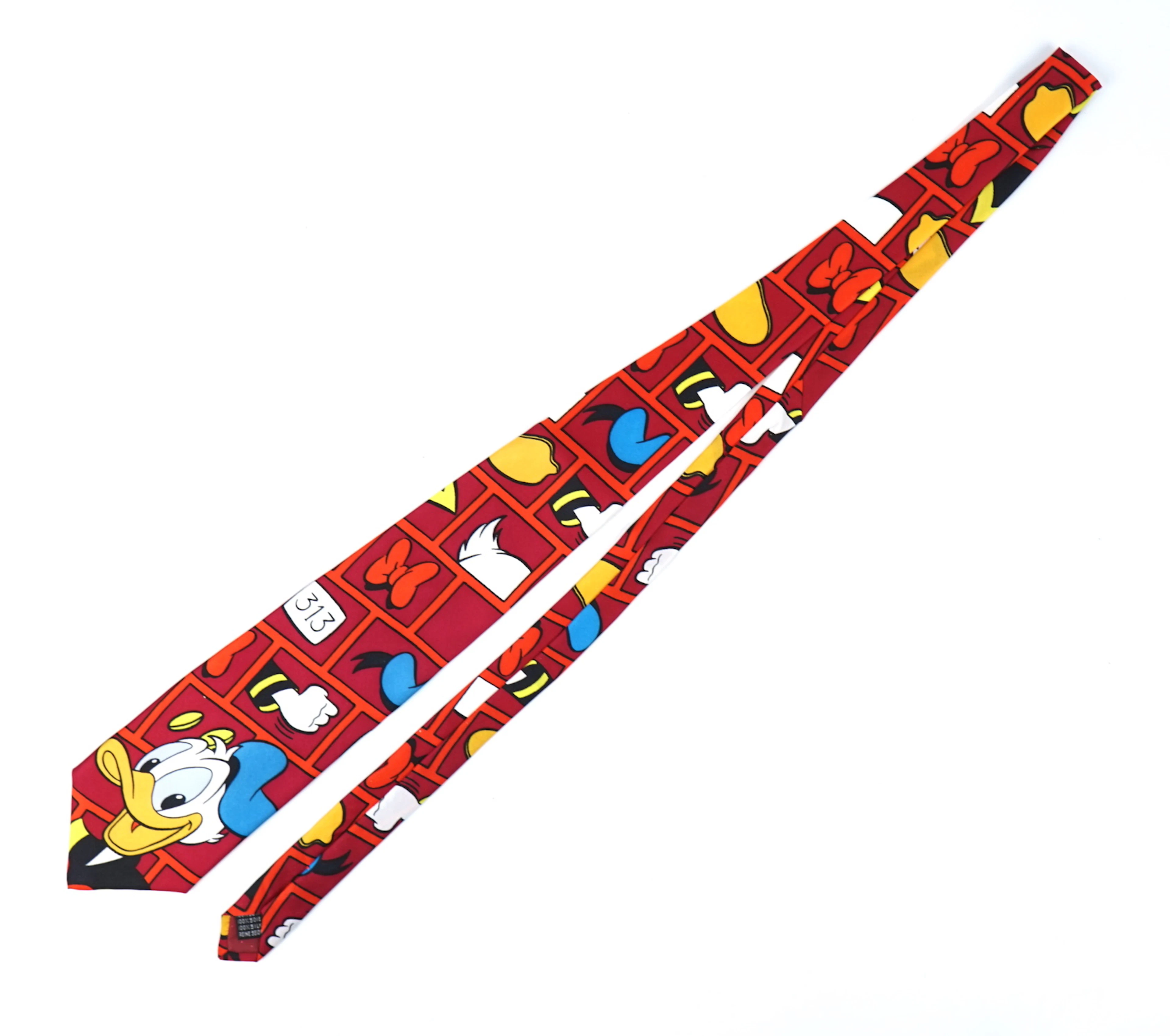 Silk tie, Donald Duck 60 years, anniversary tie, Disney, 1994.