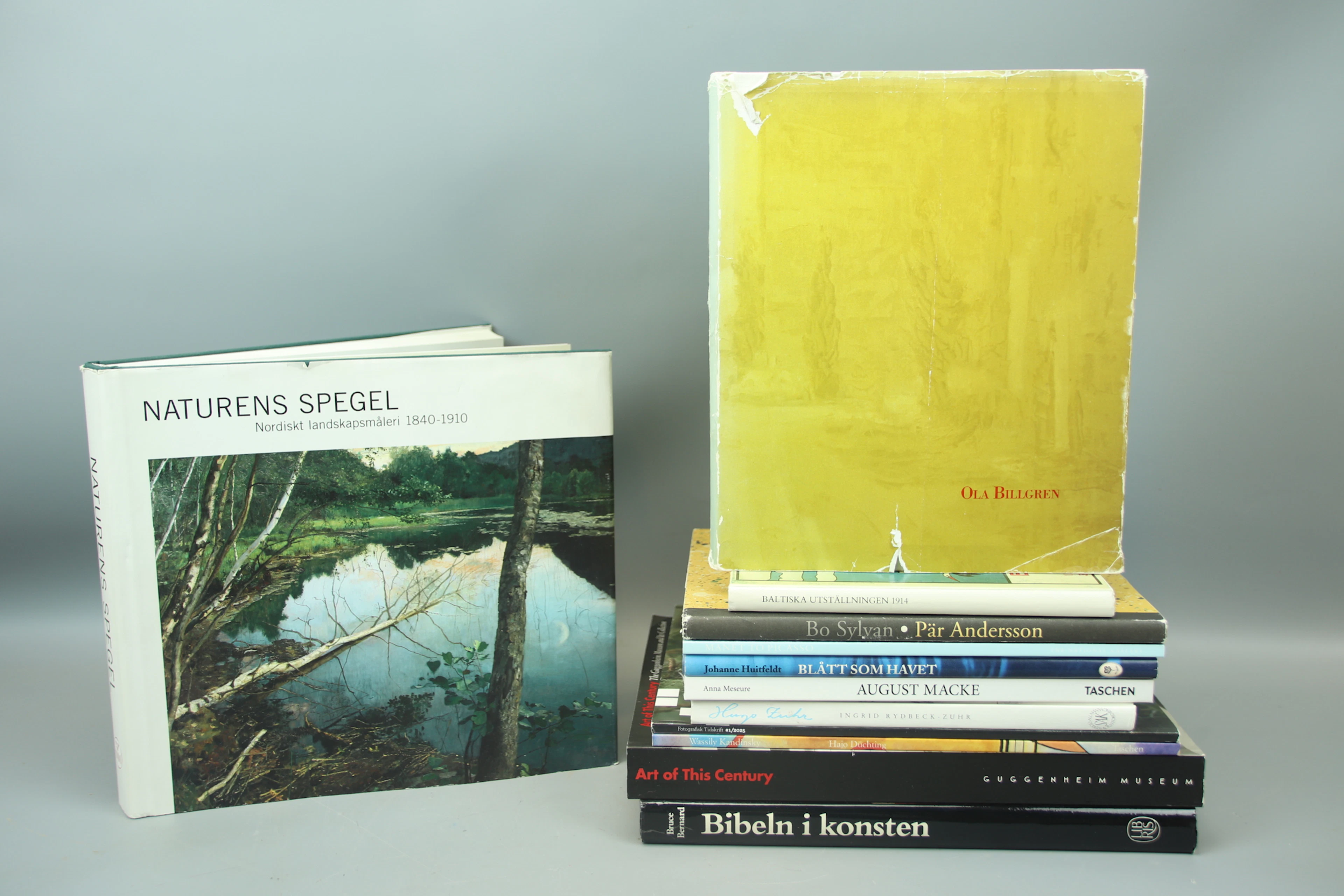 Libros de arte, etc., 12 piezas, incluyendo a Ola Billgren y Wassily Kandinsky.