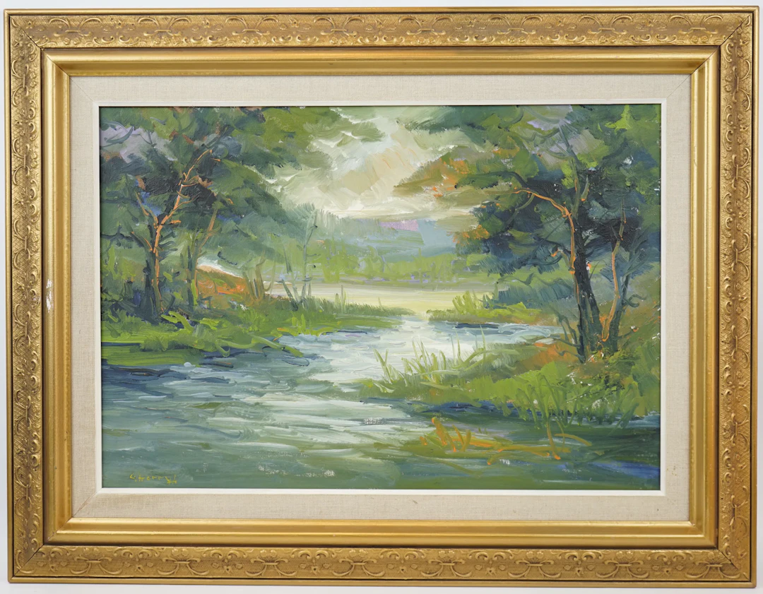 Artista no identificado, óleo sobre lienzo, firmado.