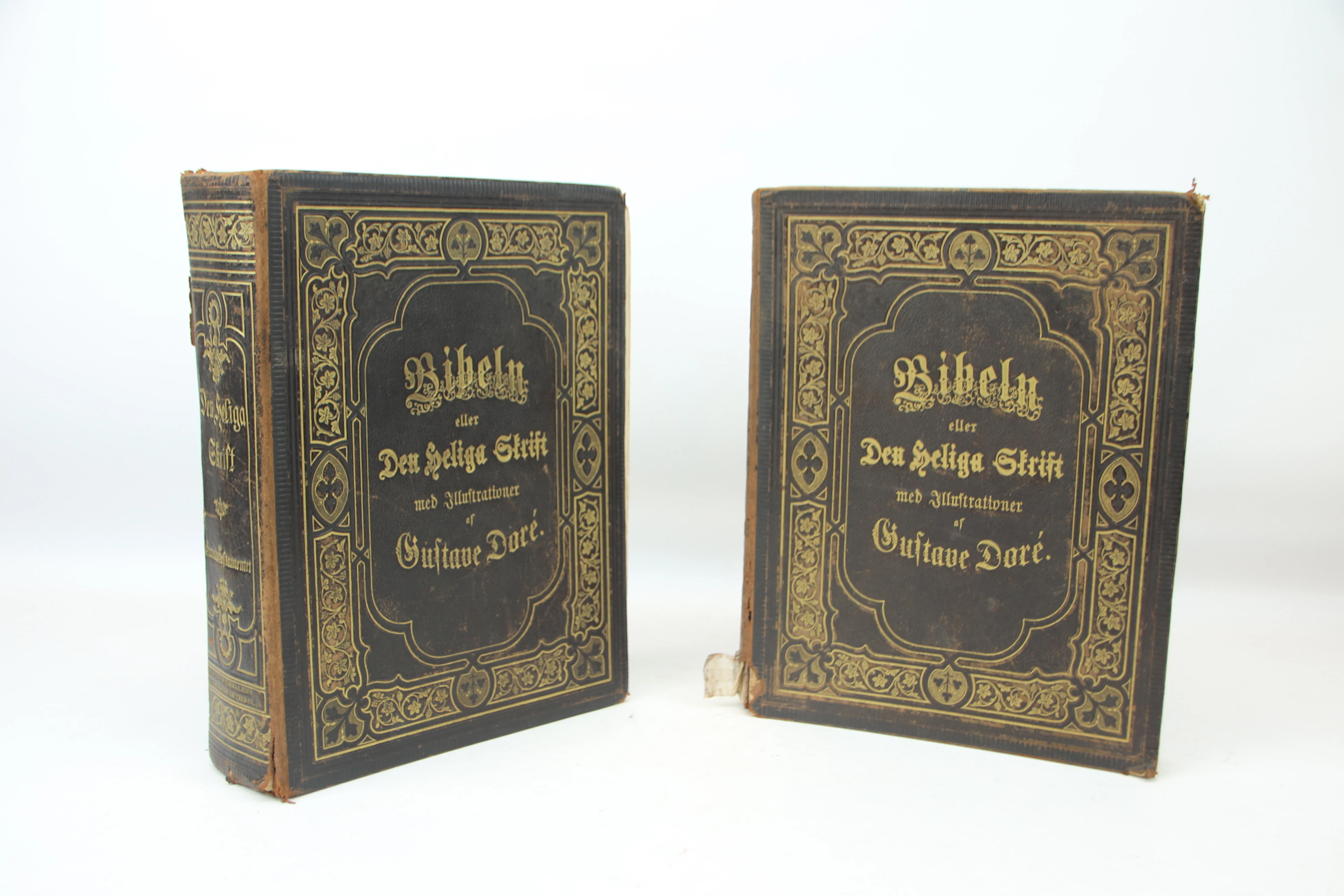 Bible with Doré's illustrations, 2 volumes, Old and New Testament, 1877.