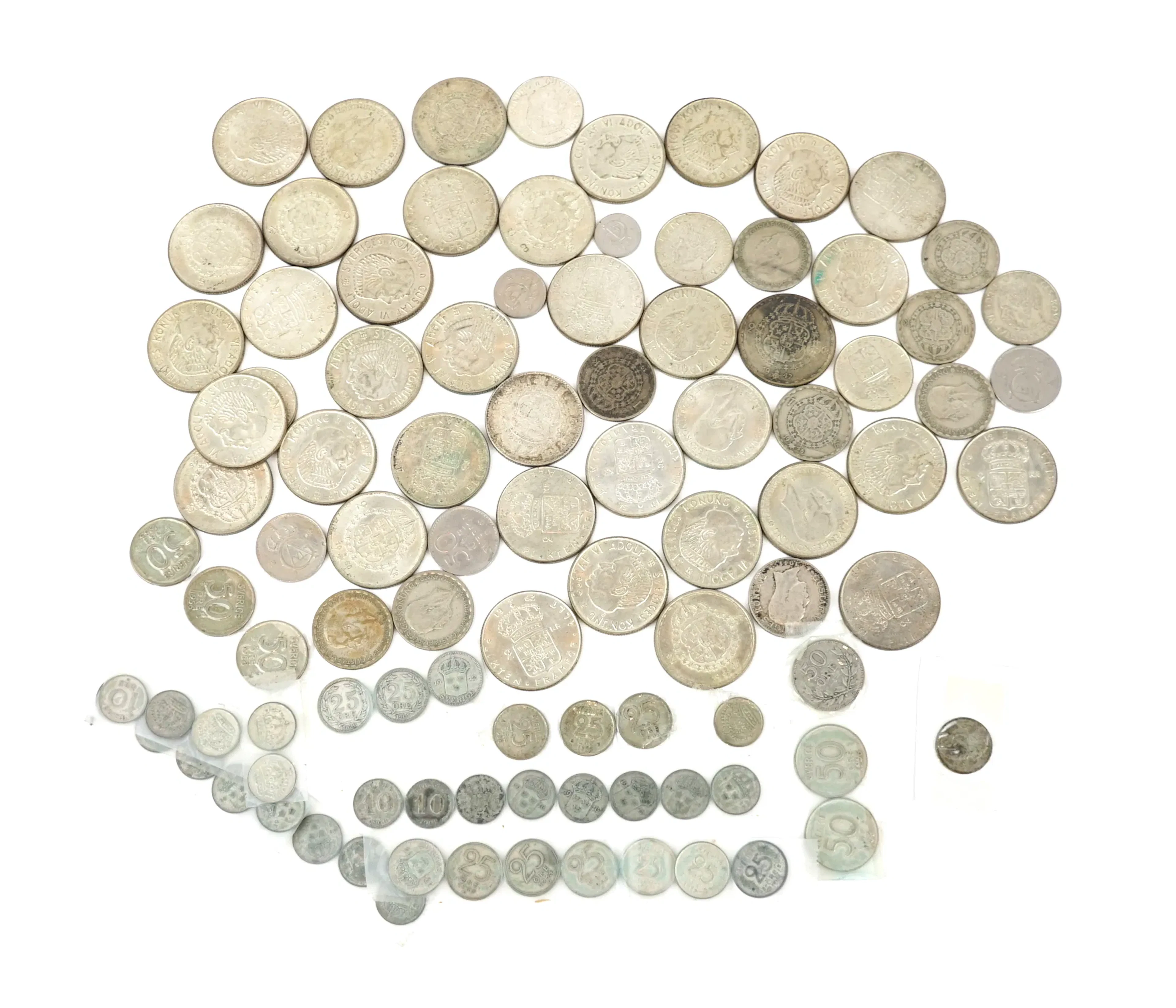 Monedas, un lote, de plata, antes de 1968.