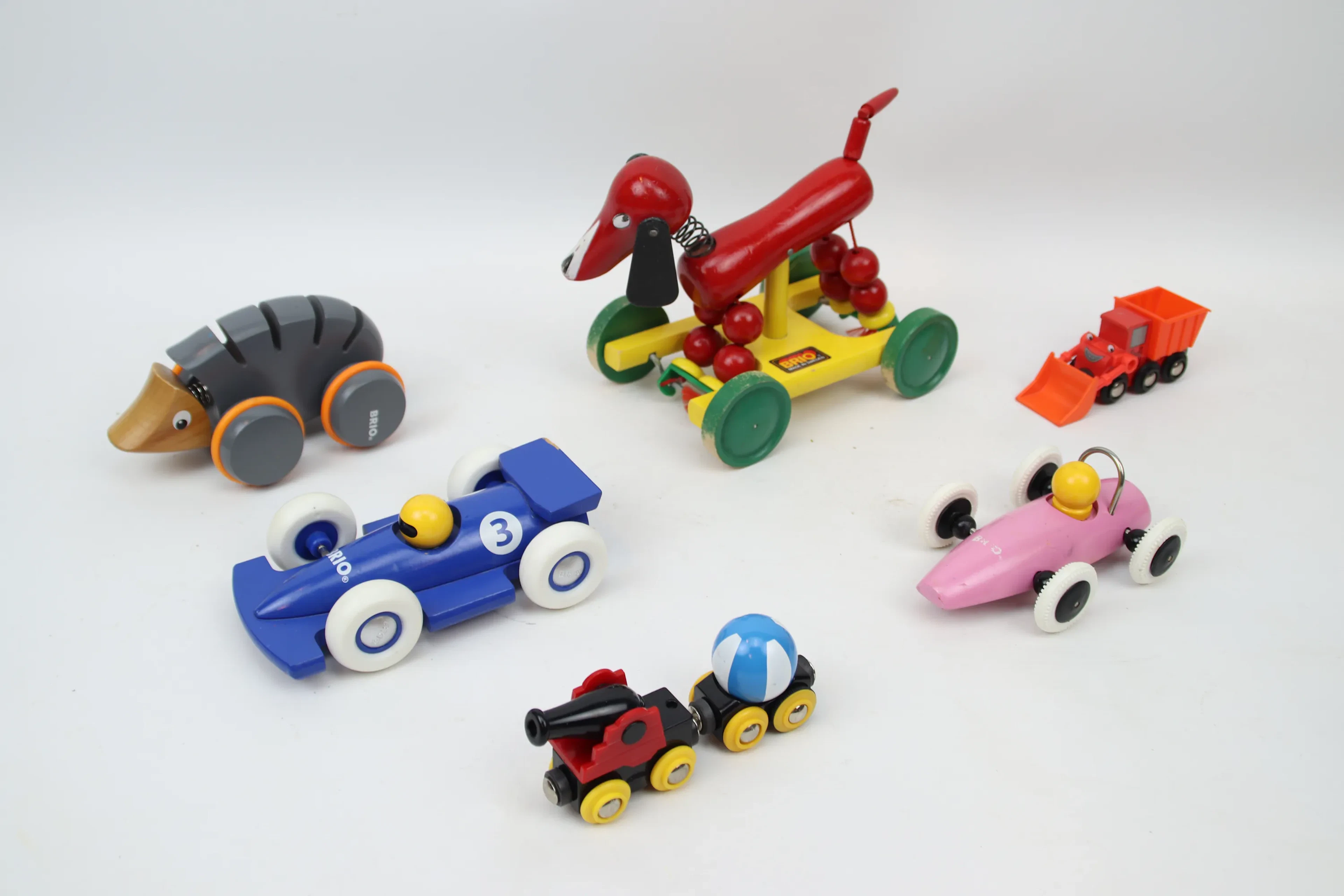 Juguetes, 7 piezas, madera/plástico, Brio.