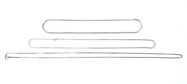 Halsketten, 3 Teile, Silber, inklusive Schlangenlink.