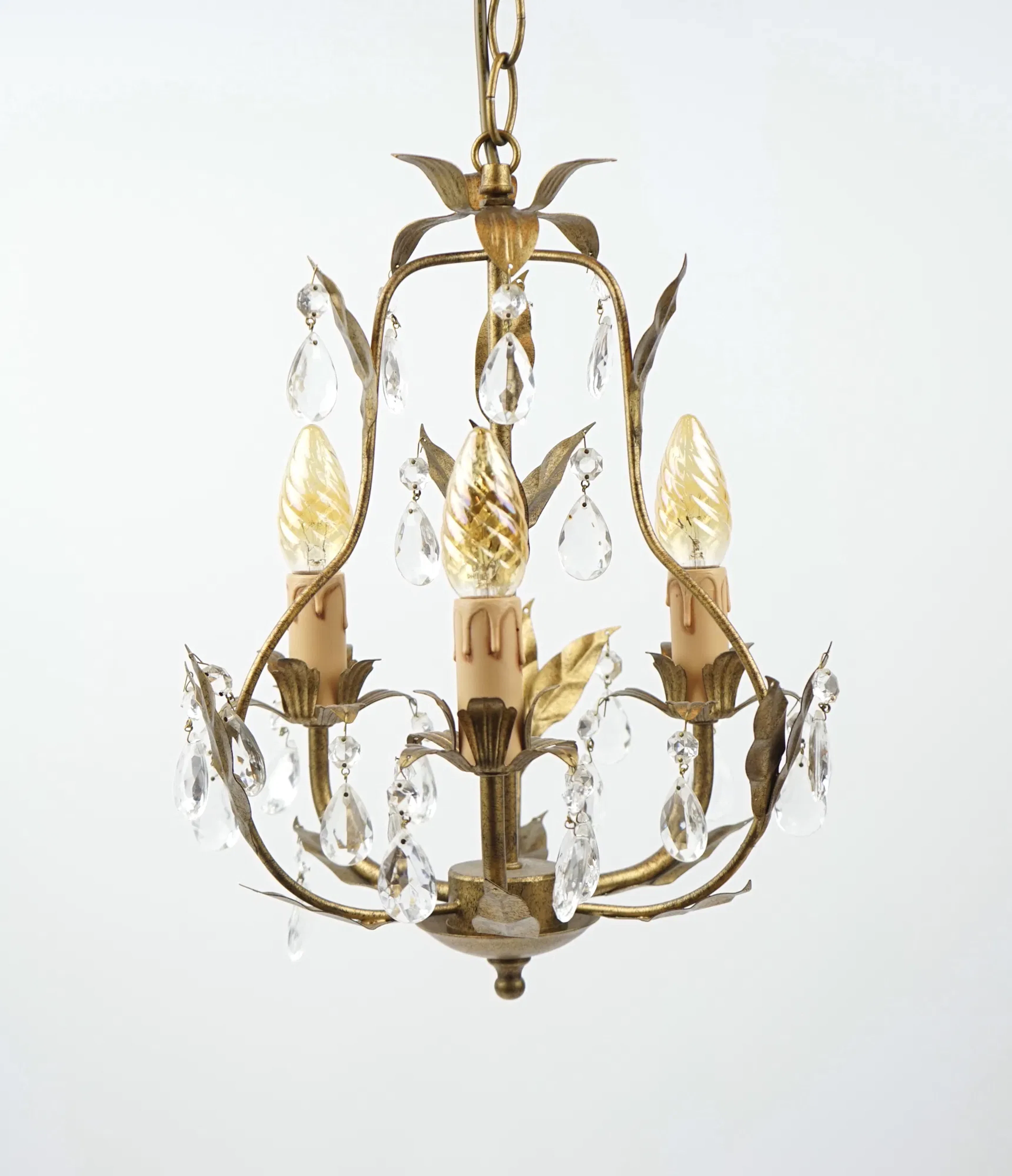 Kronleuchter, 3 Lichtpunkte, Messing.