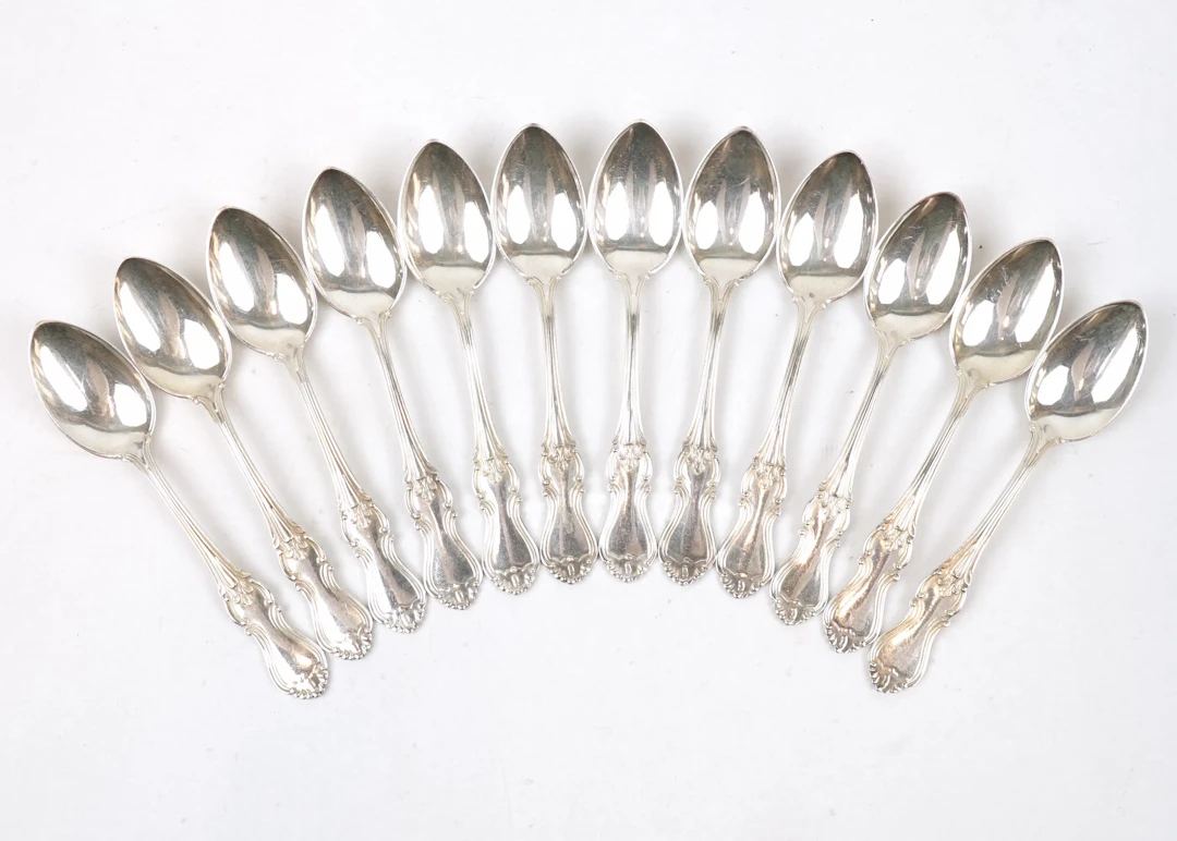 Coffee spoons, 12 pcs, silver. Olga.